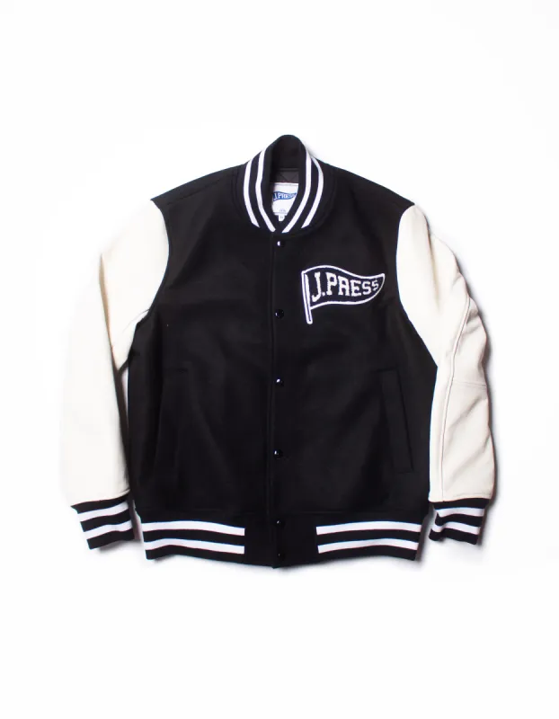 J. PRESS VARSITY JACKET - BLACK sold by J. Press