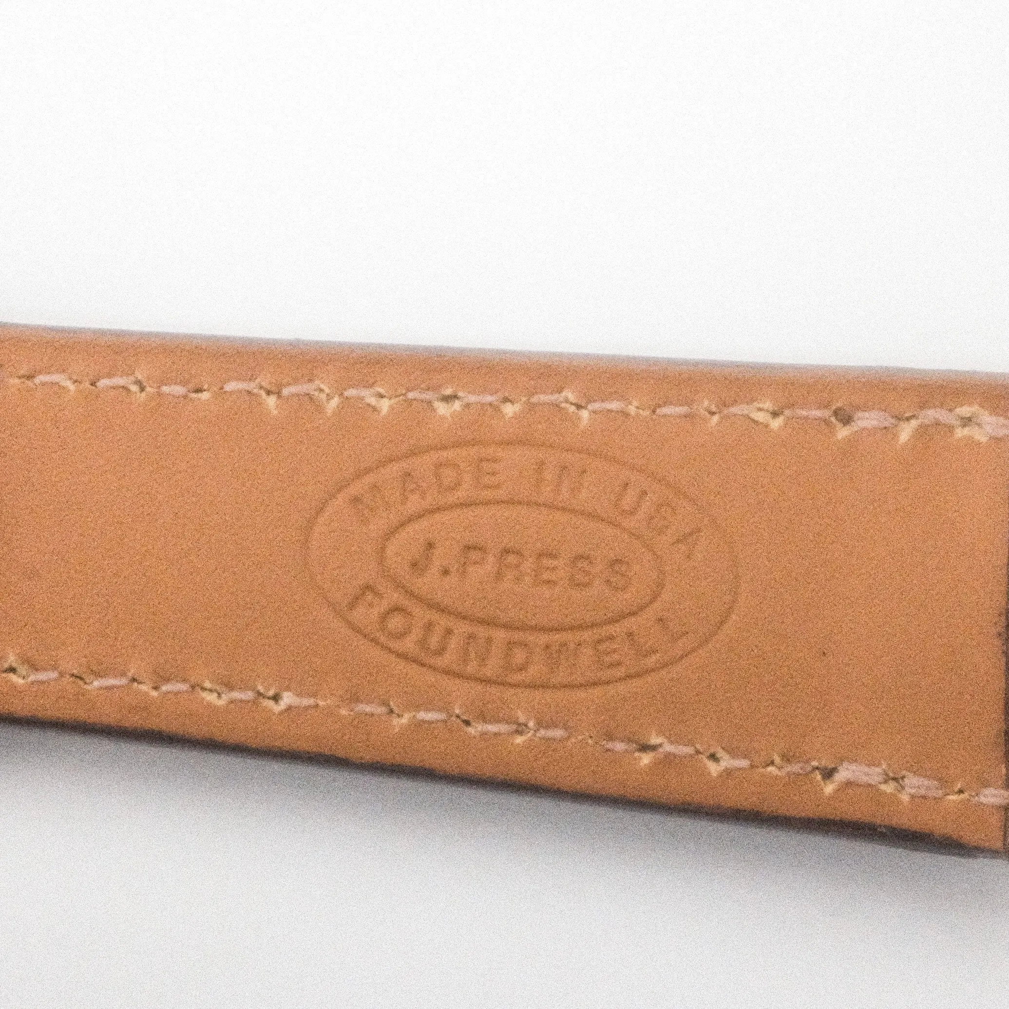 Made-in-USA Cognac Textured Calfskin Watch Strap sold by J. Press product image thumbnail 3