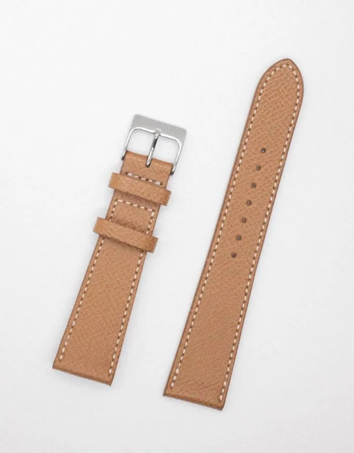 Made-in-USA Cognac Textured Calfskin Watch Strap sold by J. Press