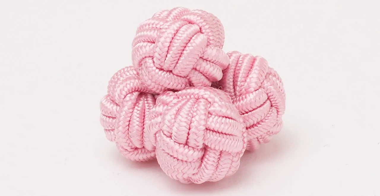 Pink Monkey's Fist Silk Knot Cufflinks sold by J. Press product image thumbnail 2