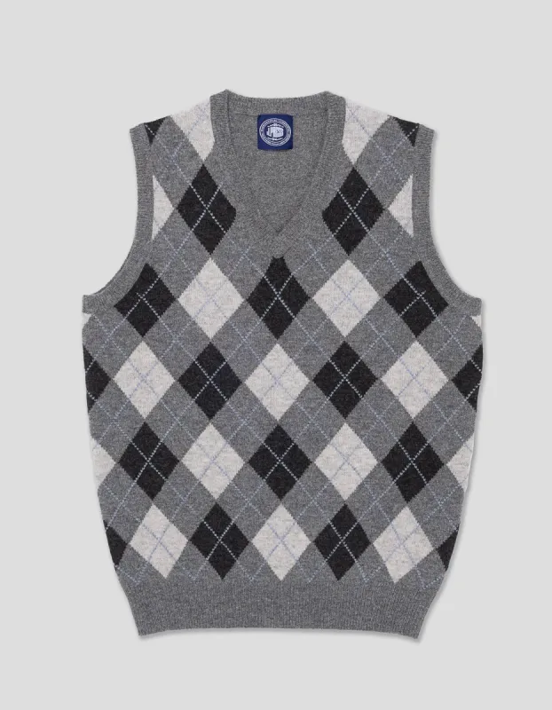 トップス Palace skateboards argyle knit vest Palace Argyle Knit Vest 'Black Grey' P25KW025 | Parallel