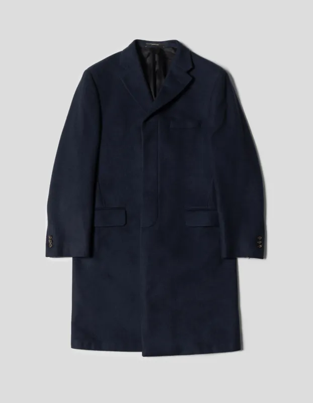 Made-in-USA Navy Cashmere Topcoat sold by J. Press