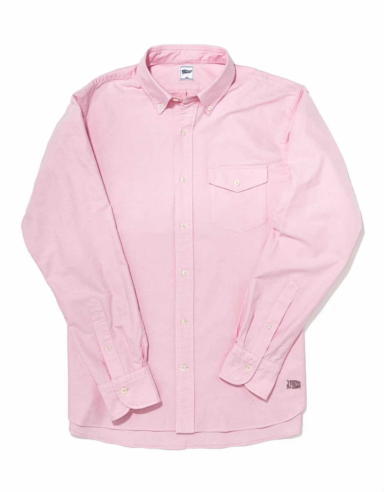 Pink Enzyme-Washed Oxford Sport Shirt - Flap Pocket - Trim Fit sold by J. Press