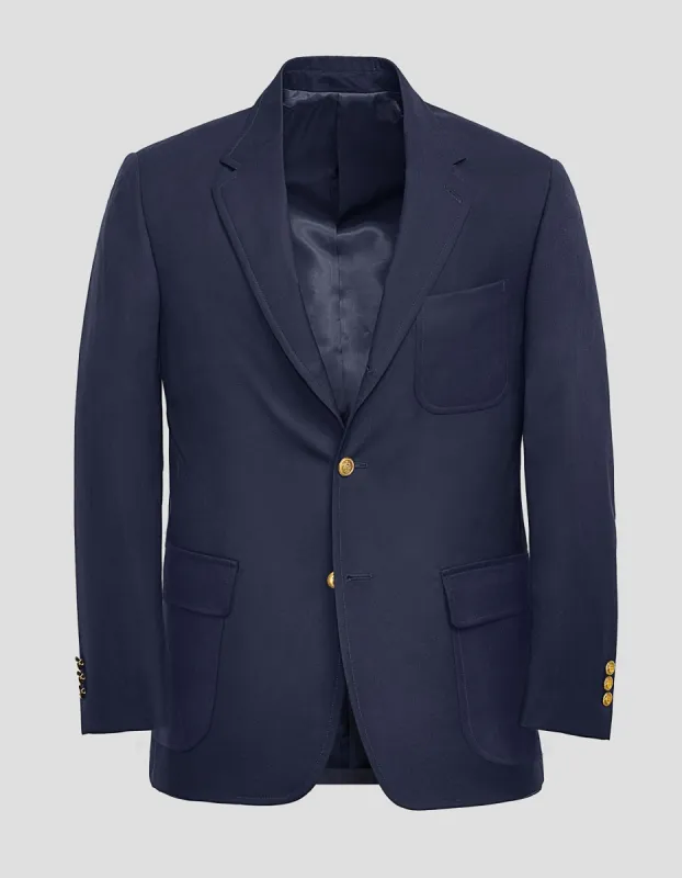 Made-in-USA Soft Make Solid Navy Tropical Wool Ivy Blazer sold by J. Press