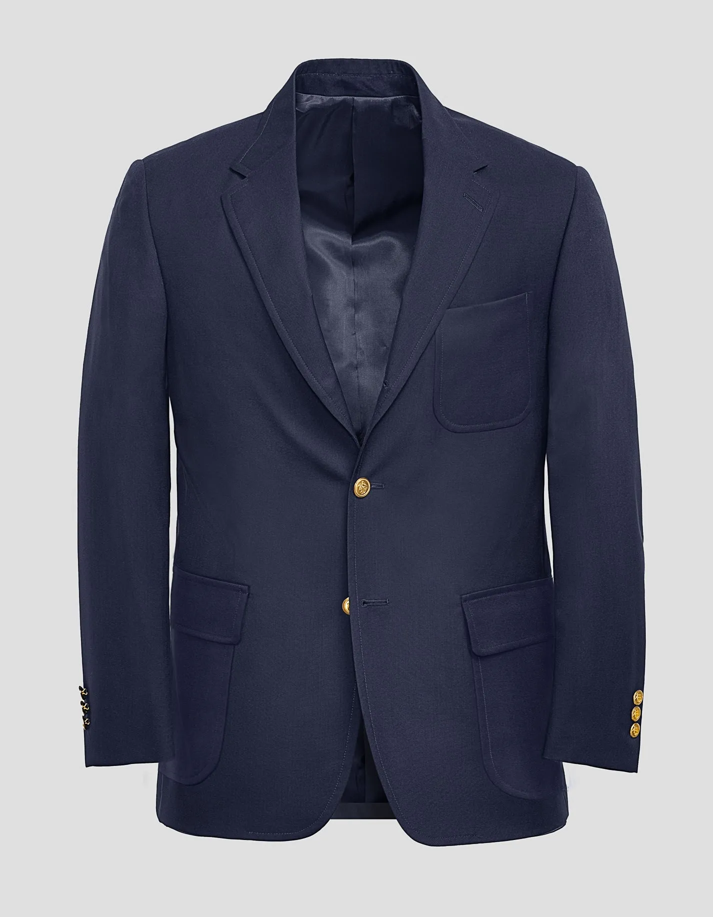 Made-in-USA Soft Make Solid Navy Tropical Wool Ivy Blazer sold by J. Press