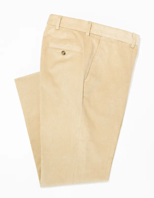Made-in-USA Light Tan Wide Wale British Corduroy Pant sold by J. Press