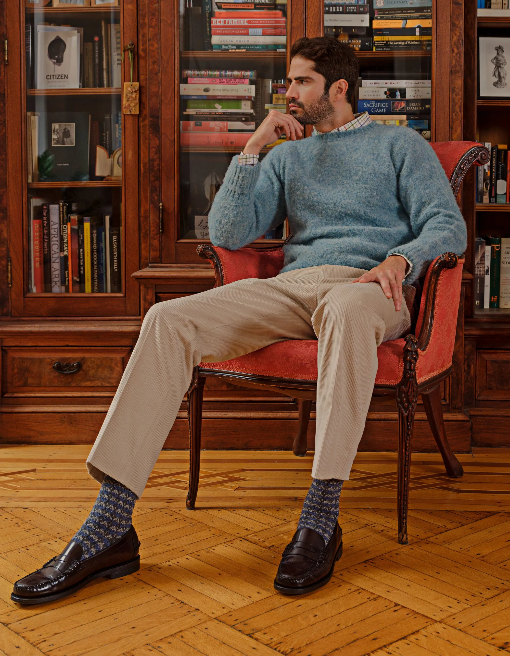 Made-in-USA Light Tan Wide Wale British Corduroy Pant sold by J. Press product image thumbnail 2