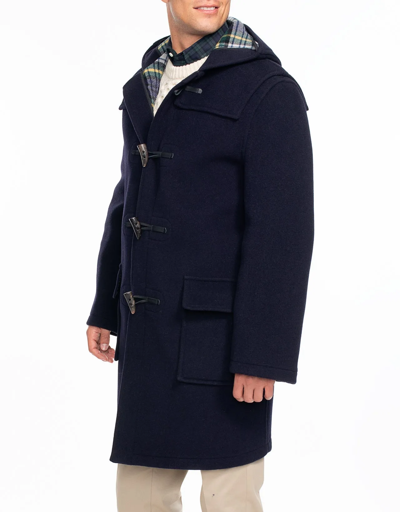 Made-in-England Navy Classic Morris Duffle Coat sold by J. Press