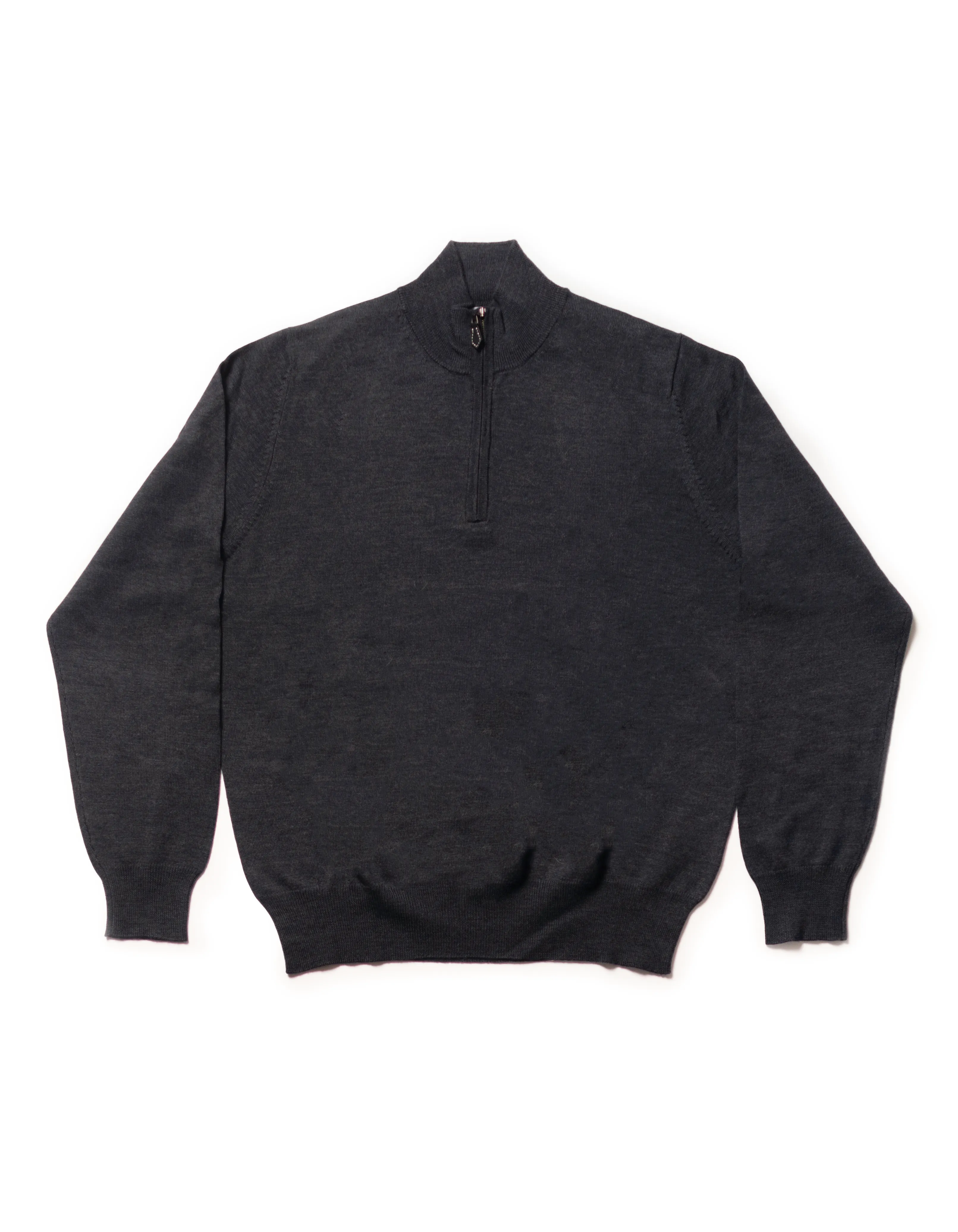 MERINO WOOL QUARTER ZIP UP - CHARCOAL sold by J. Press