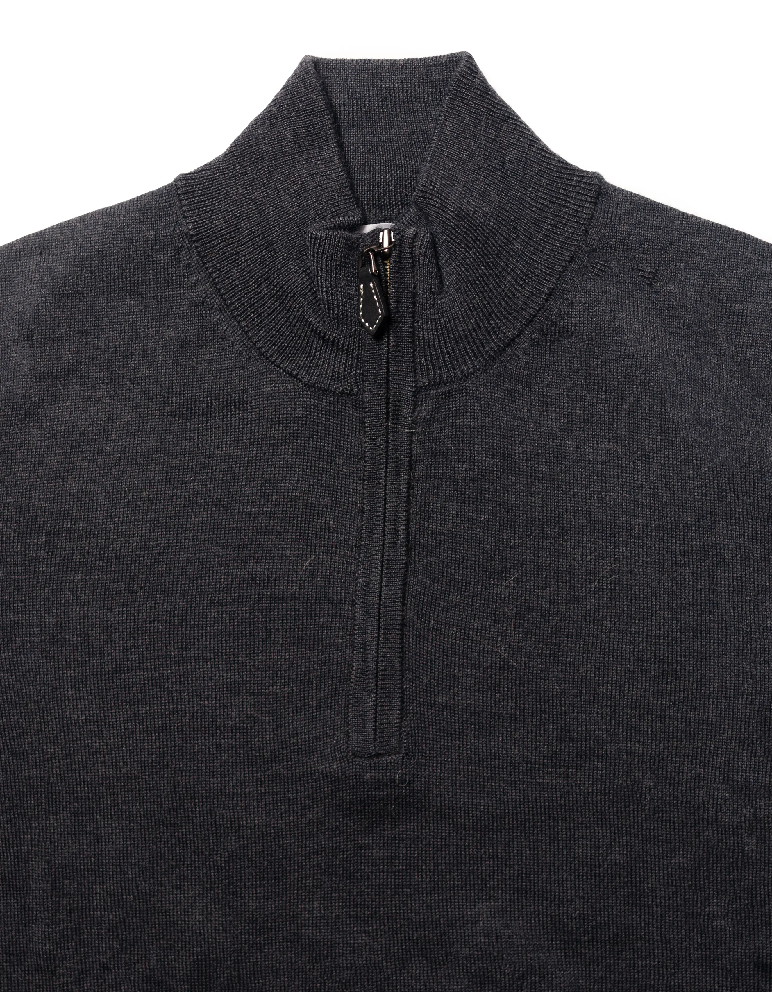 MERINO WOOL QUARTER ZIP UP - CHARCOAL sold by J. Press product image thumbnail 2