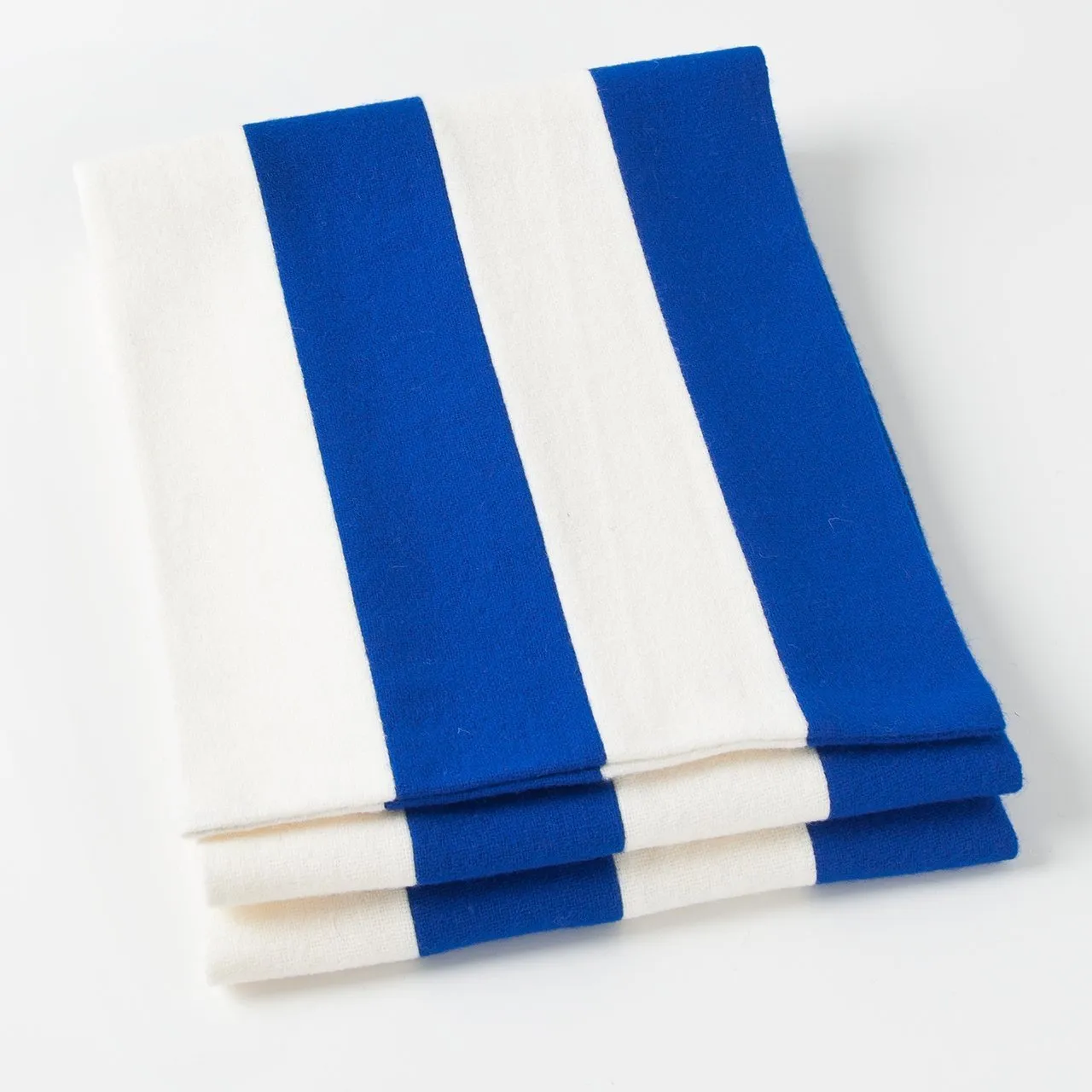 Made-in-England White & Royal Wool Schoolboy Muffler sold by J. Press