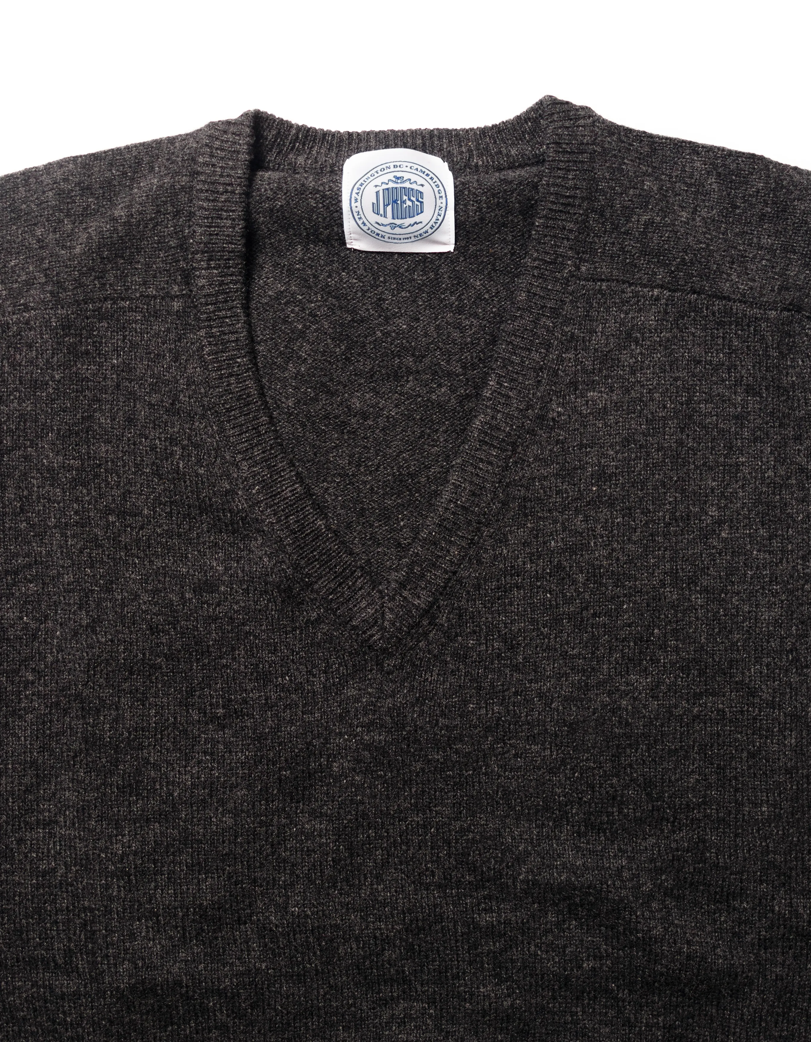 LAMBSWOOL V NECK SWEATER - CHARCOAL sold by J. Press product image thumbnail 2