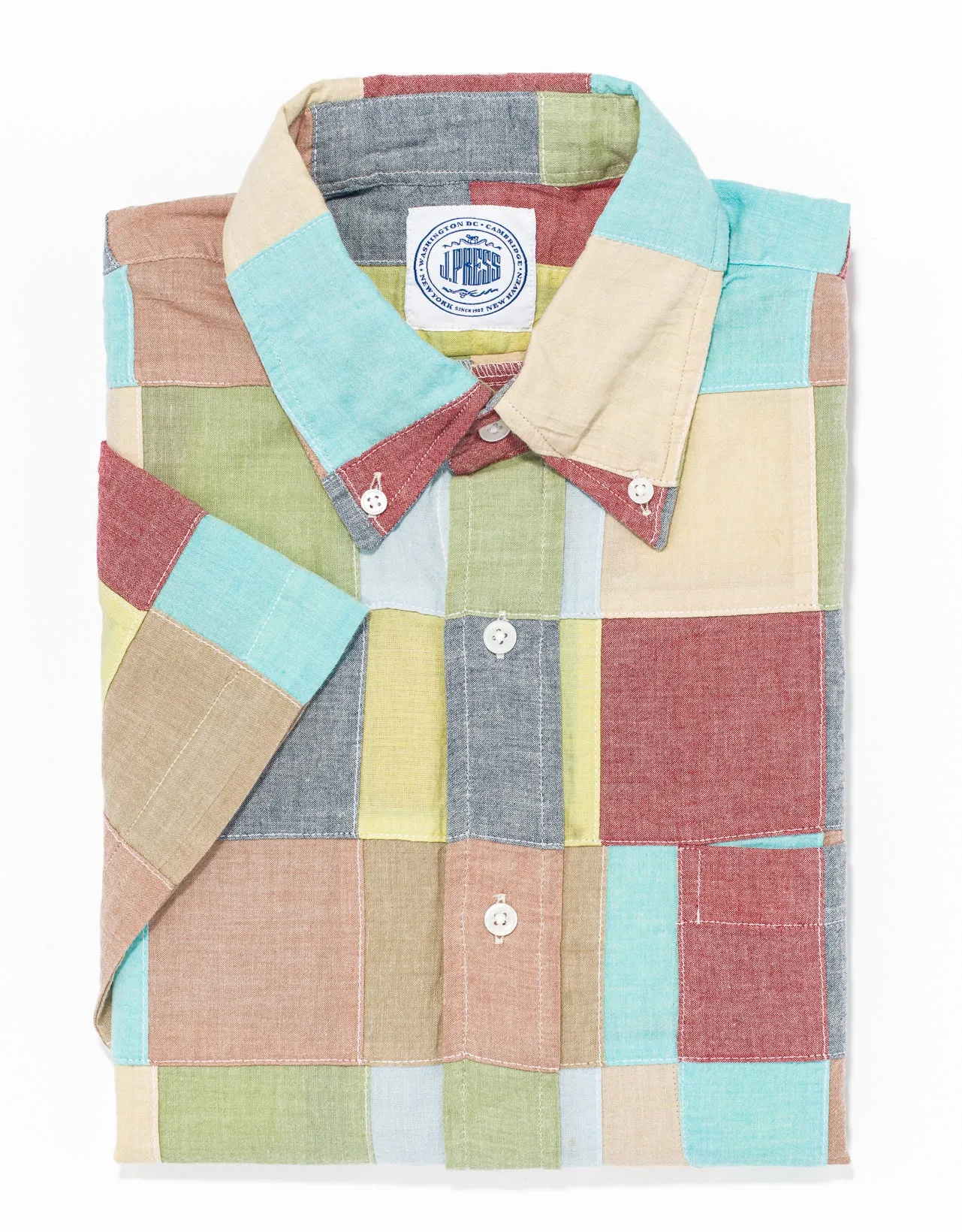 PATCH CHAMBRAY SHORT SLEEVE SHIRT - MULTI sold by J. Press