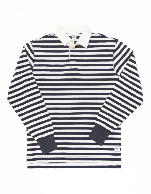 WHITE/NAVY STRIPE RUGBY SHIRT sold by J. Press