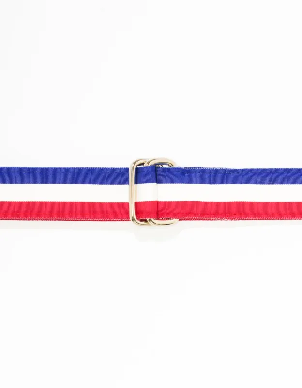 Made-in-USA Red, White & Blue Striped Grosgrain Ribbon Belt sold by J. Press