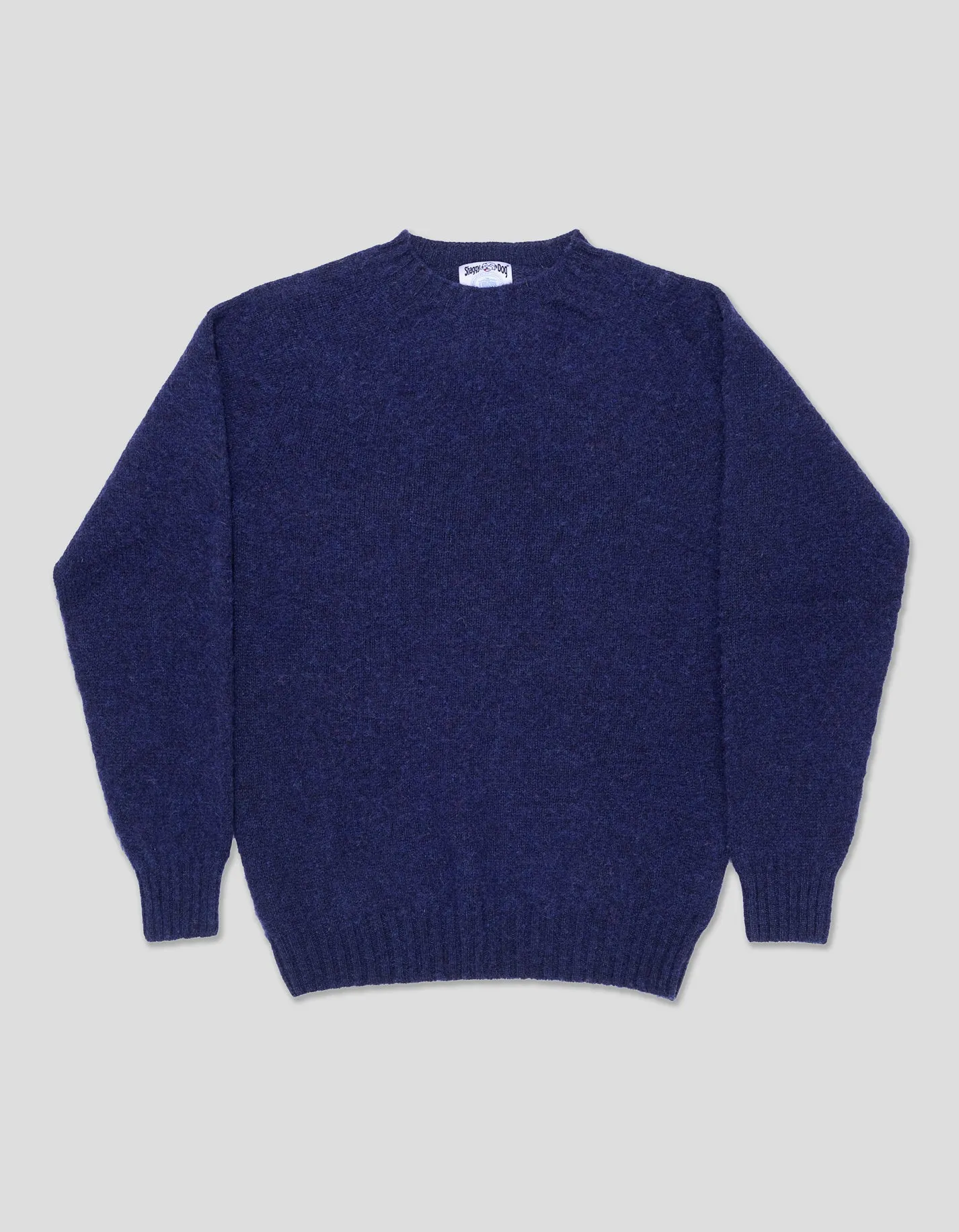 Made-in-Scotland Dark Blue Shaggy Dog Sweater - Trim Fit sold by J. Press