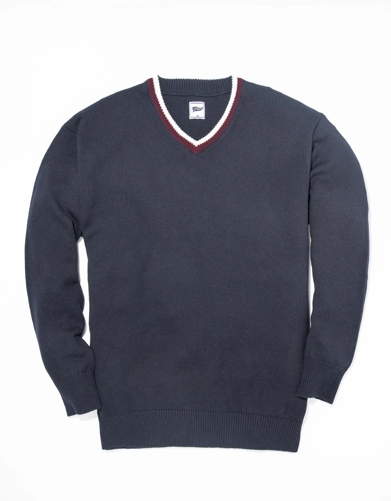TIPPED V-NECK SWEATER - NAVY sold by J. Press