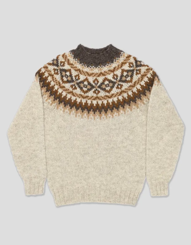 CHUNKY FAIR ISLE SWEATER - TAN sold by J. Press