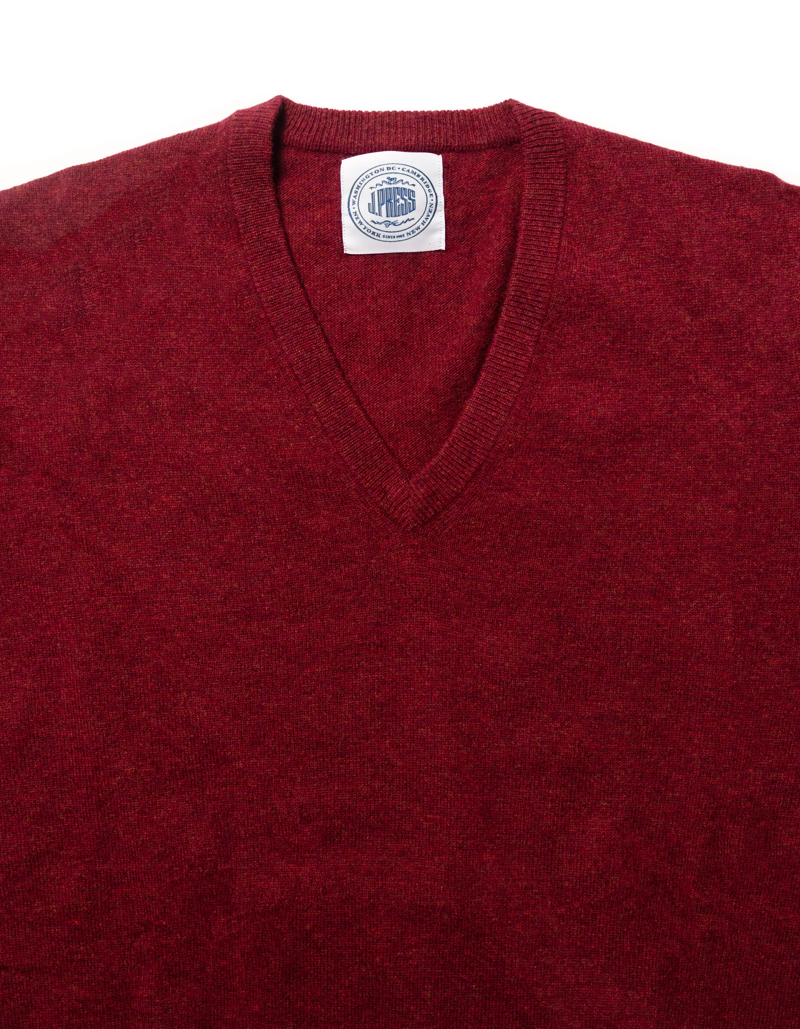 LAMBSWOOL GEELONG V NECK SWEATER - RED sold by J. Press product image thumbnail 2