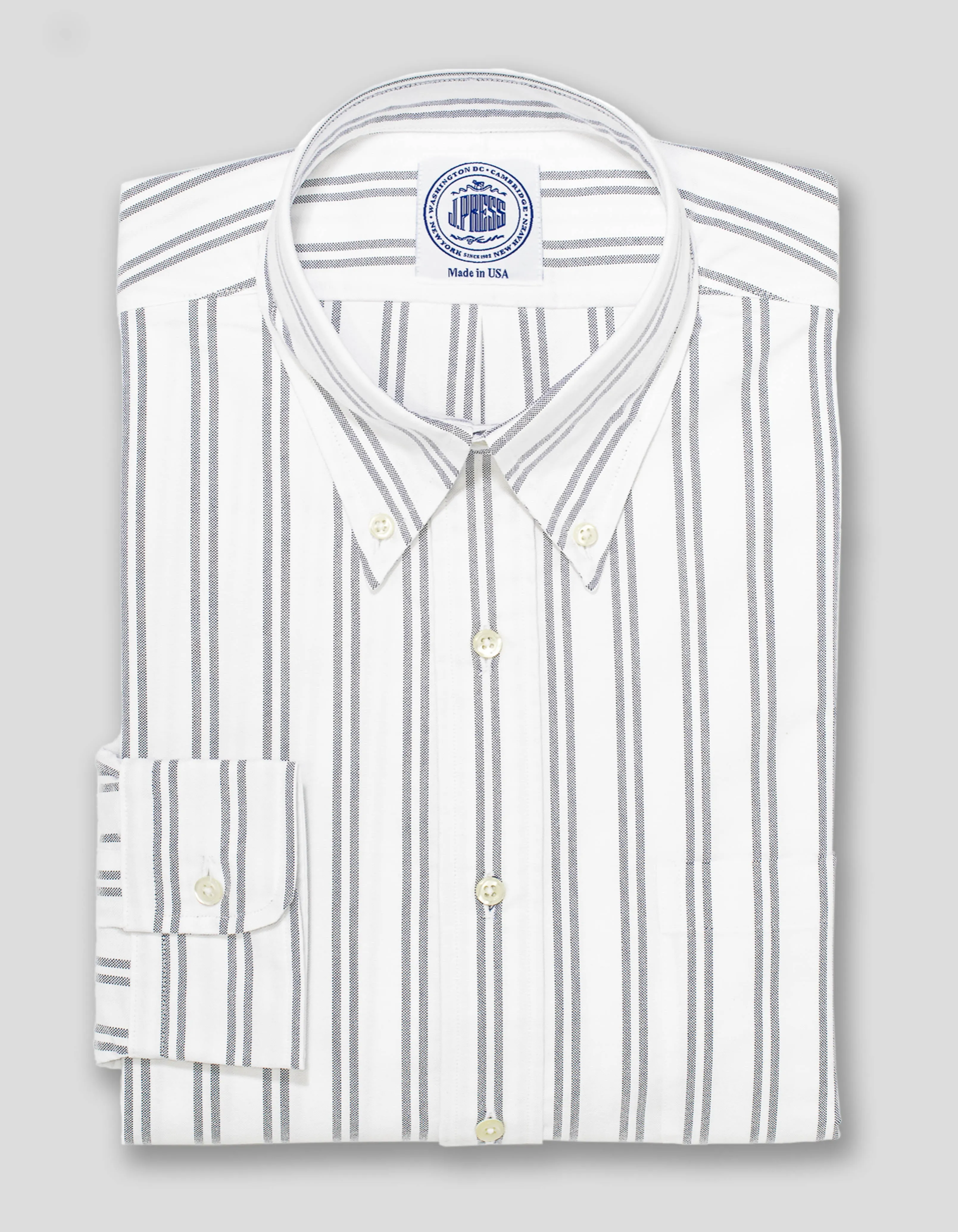 BLUE DOUBLE STRIPE OXFORD DRESS SHIRT sold by J. Press