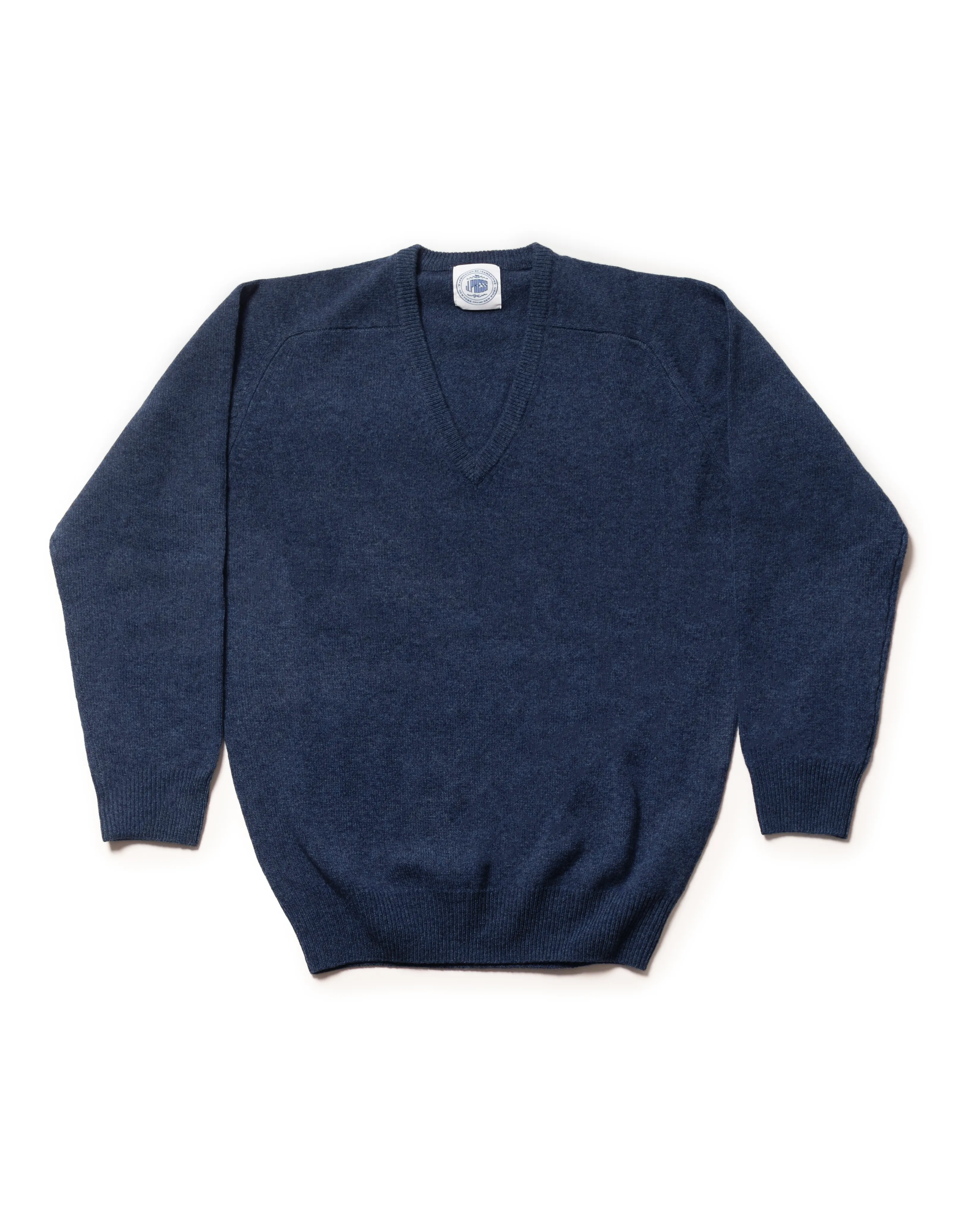 Medium Blue Lambswool V-neck Sweater sold by J. Press