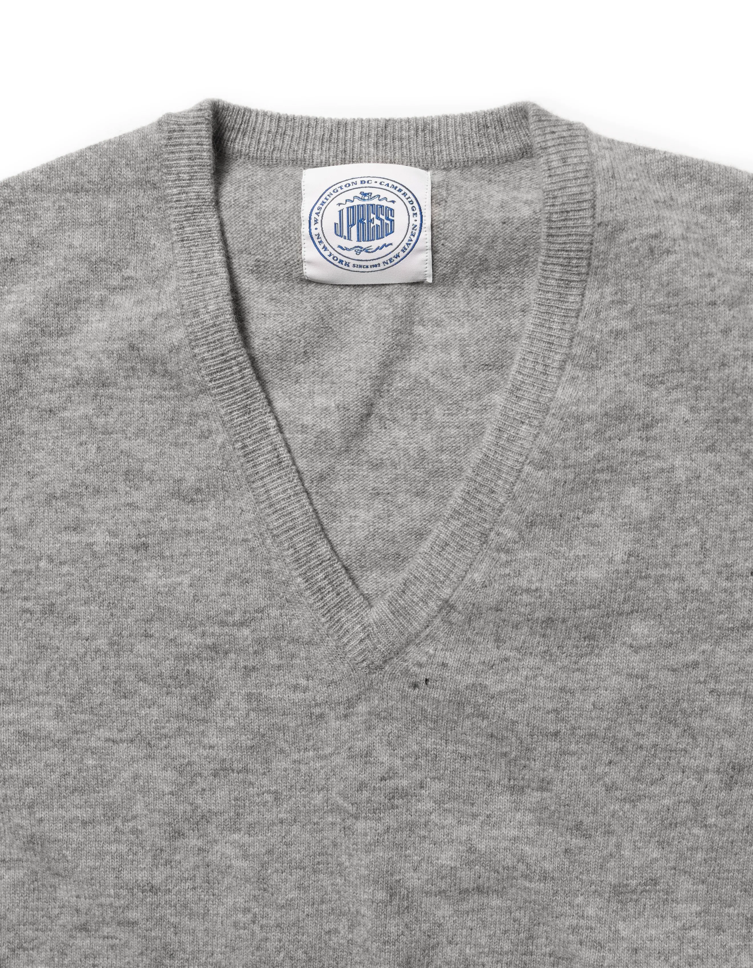 LIGHT GREY LAMBSWOOL V NECK VEST sold by J. Press product image thumbnail 2