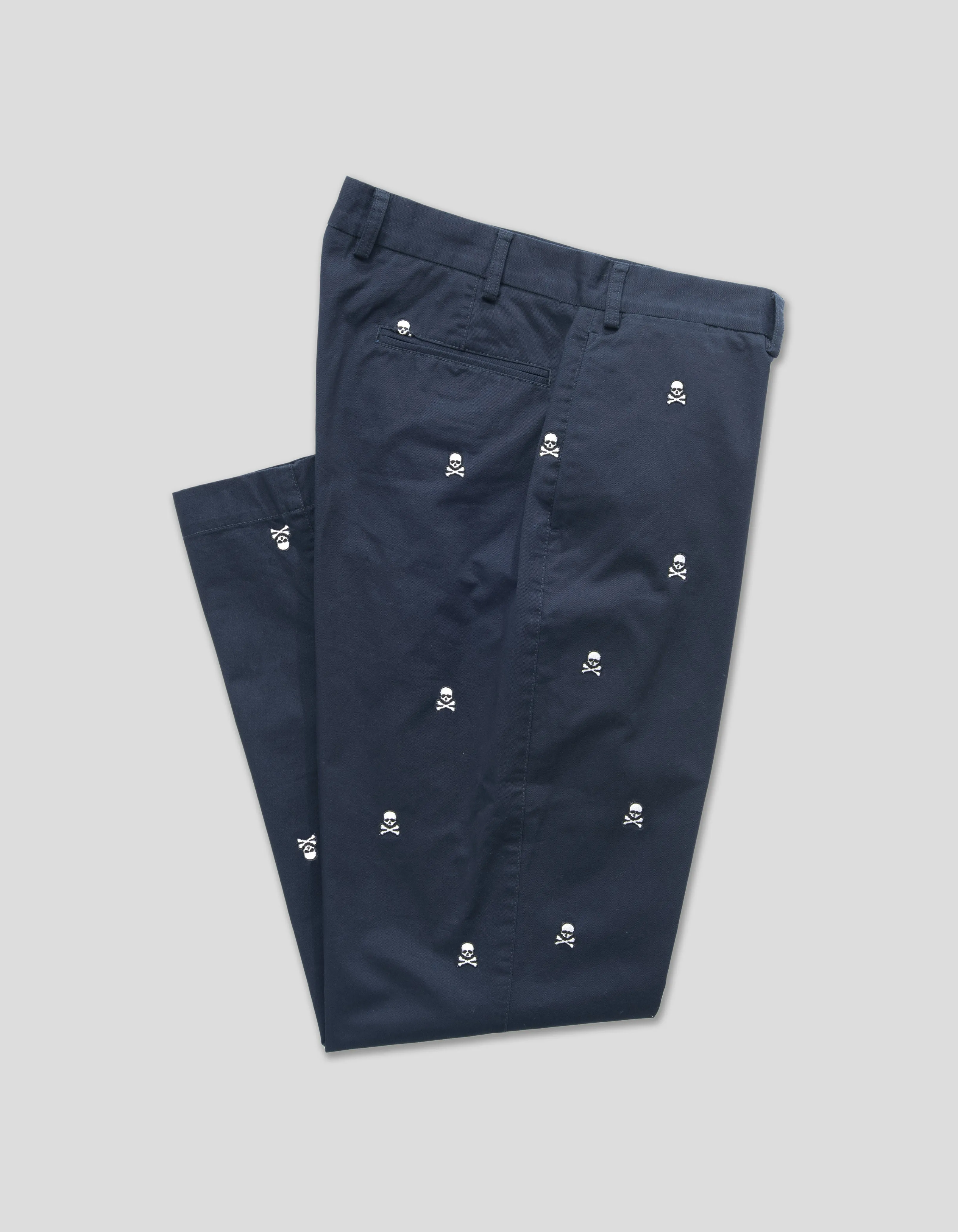 Skull and Bones Embroidered Chino Trousers sold by J. Press