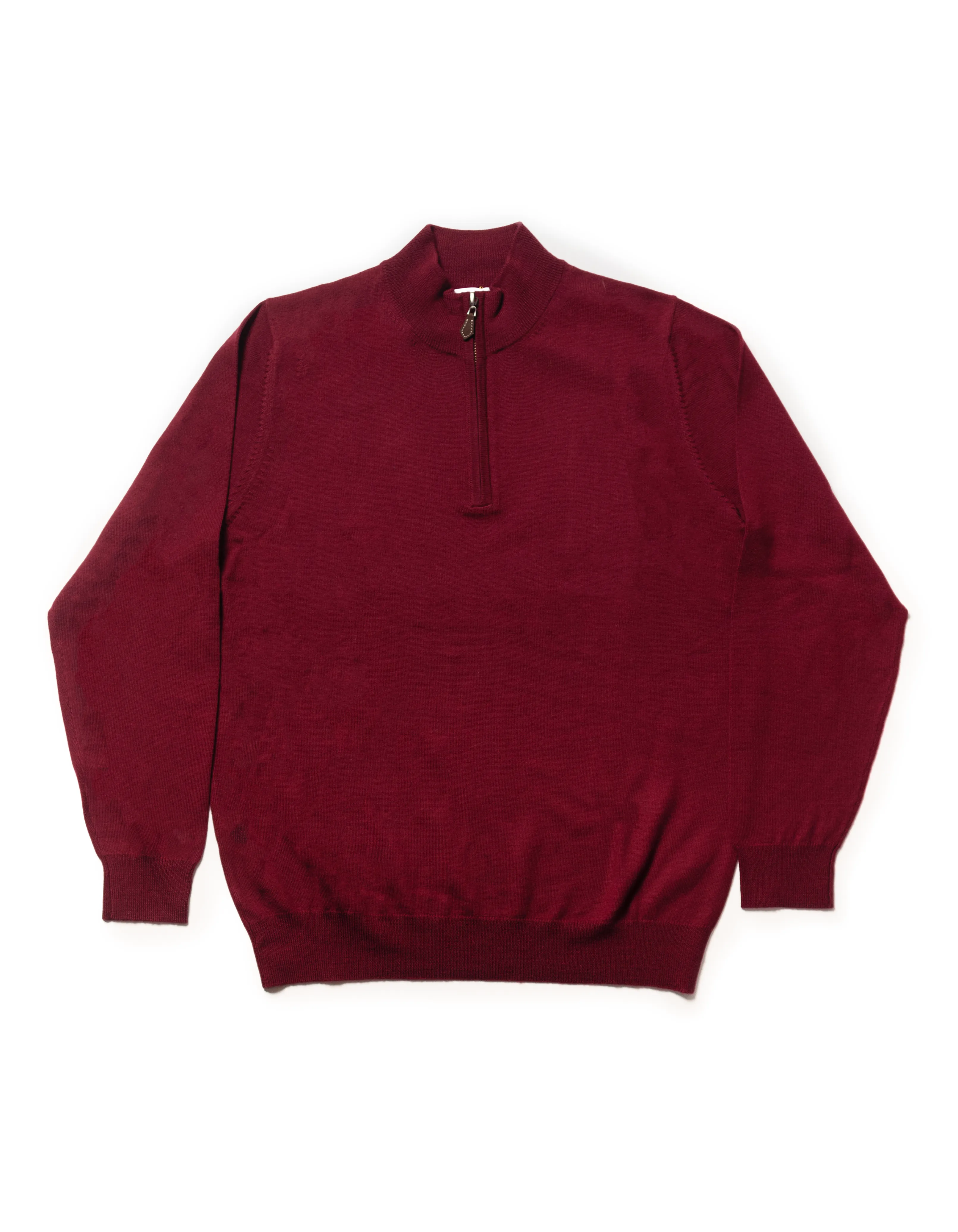 MERINO WOOL QUARTER ZIP UP - BURGUNDY sold by J. Press