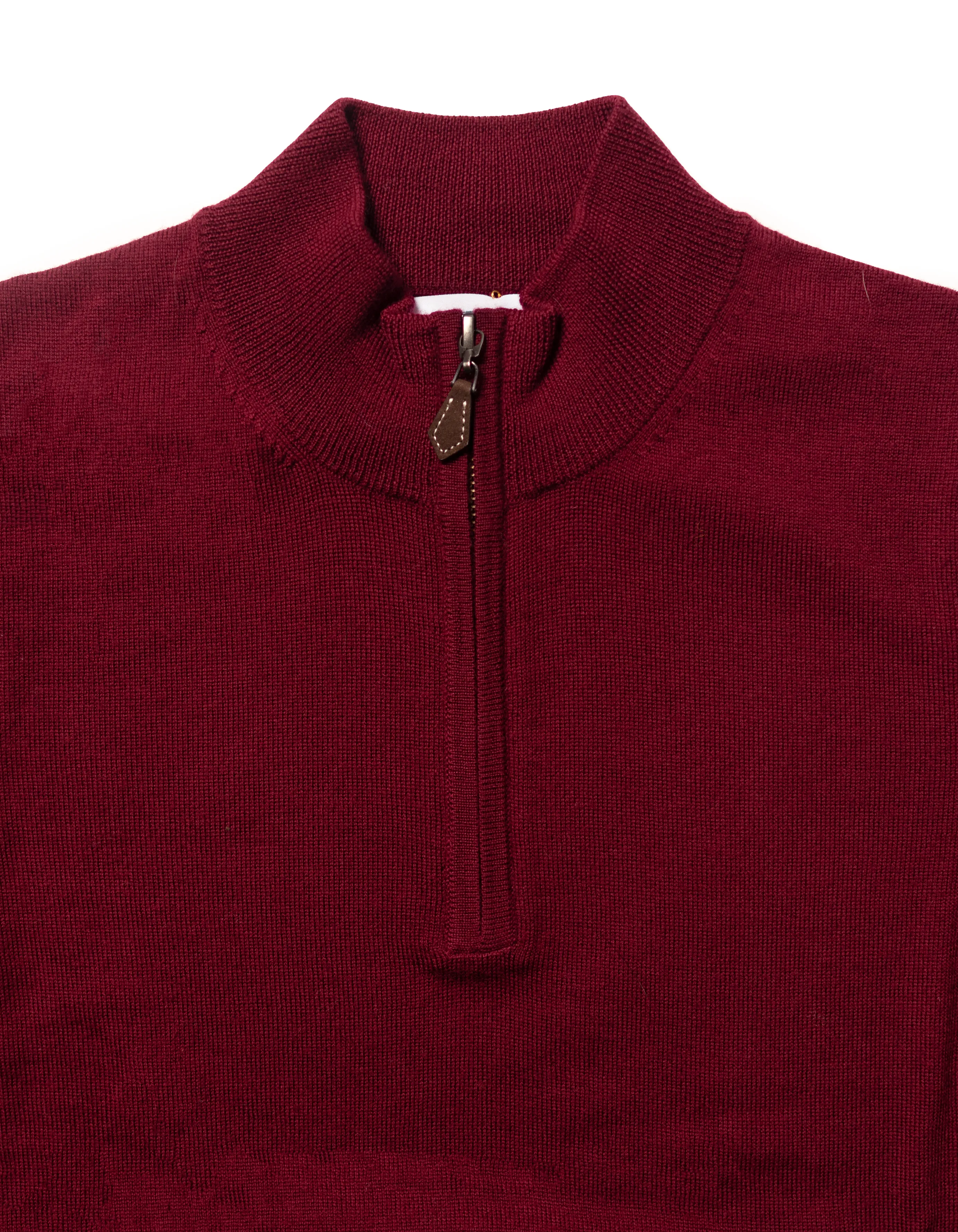 MERINO WOOL QUARTER ZIP UP - BURGUNDY sold by J. Press product image thumbnail 2