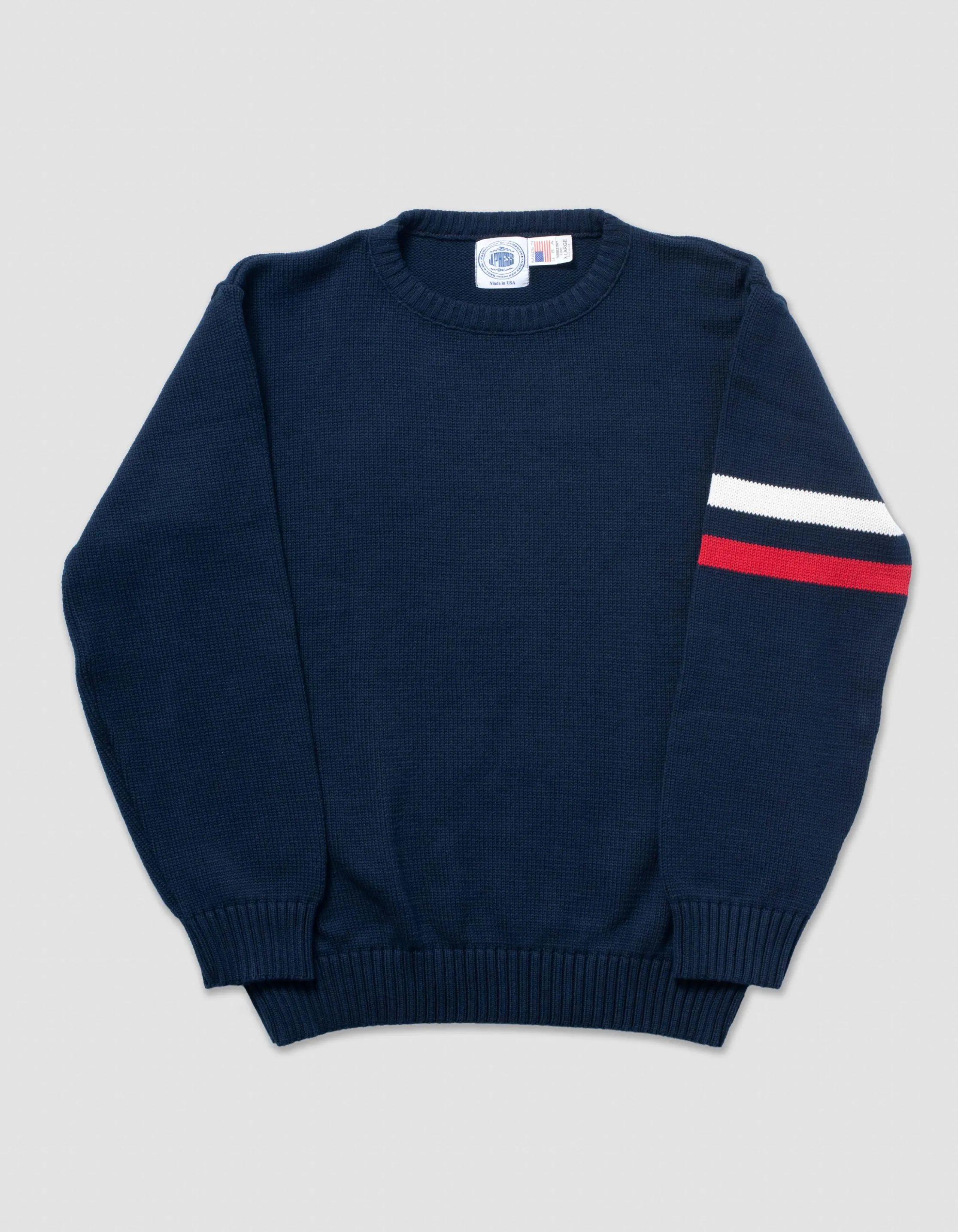 Cotton Sleeve Stripe Sweater sold by J. Press