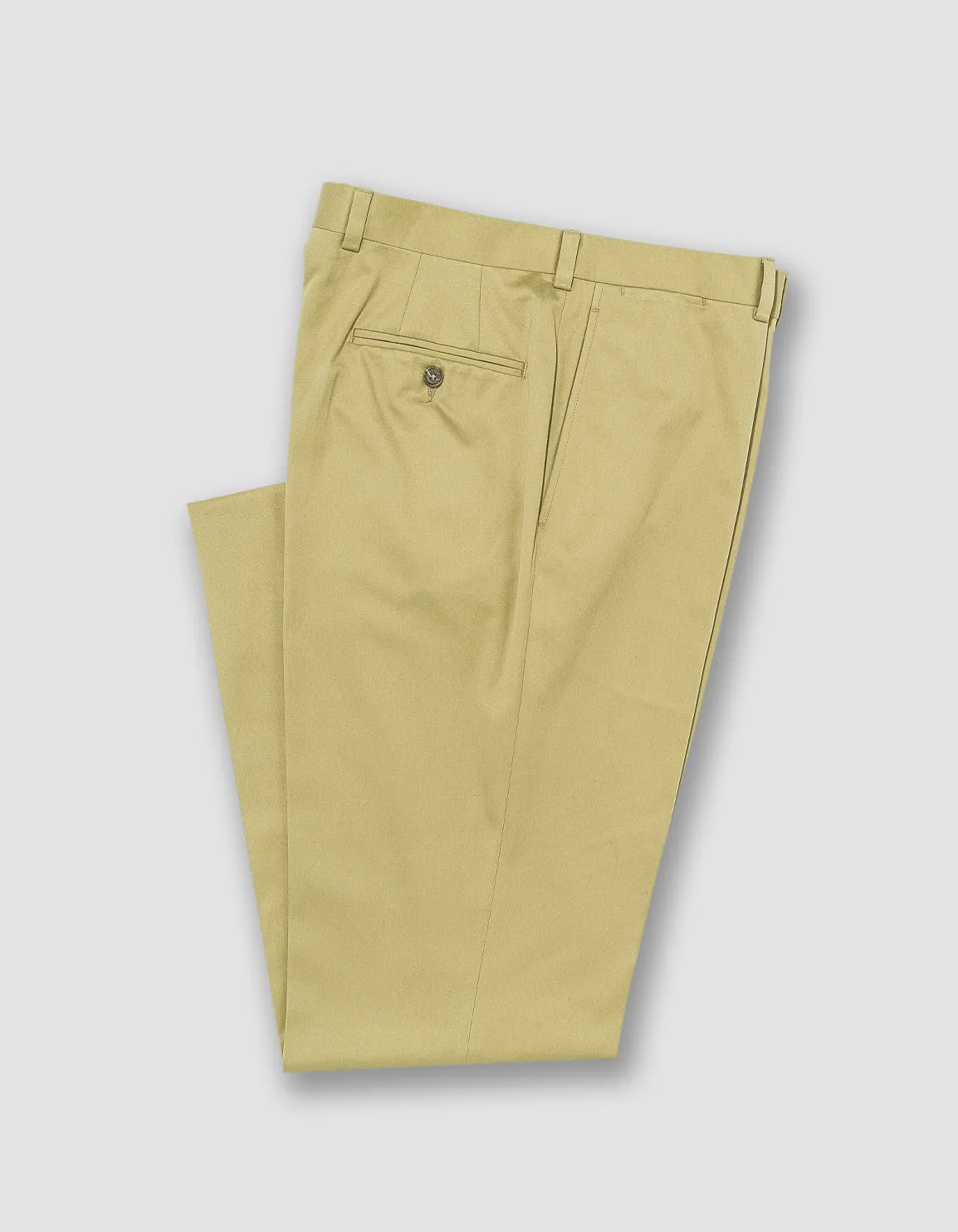 Made-in-Canada Khaki Cotton Drill Cloth Trousers sold by J. Press