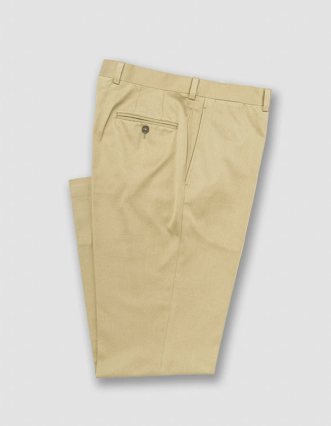 Made-in-Canada Stone Cotton Drill Cloth Trousers sold by J. Press