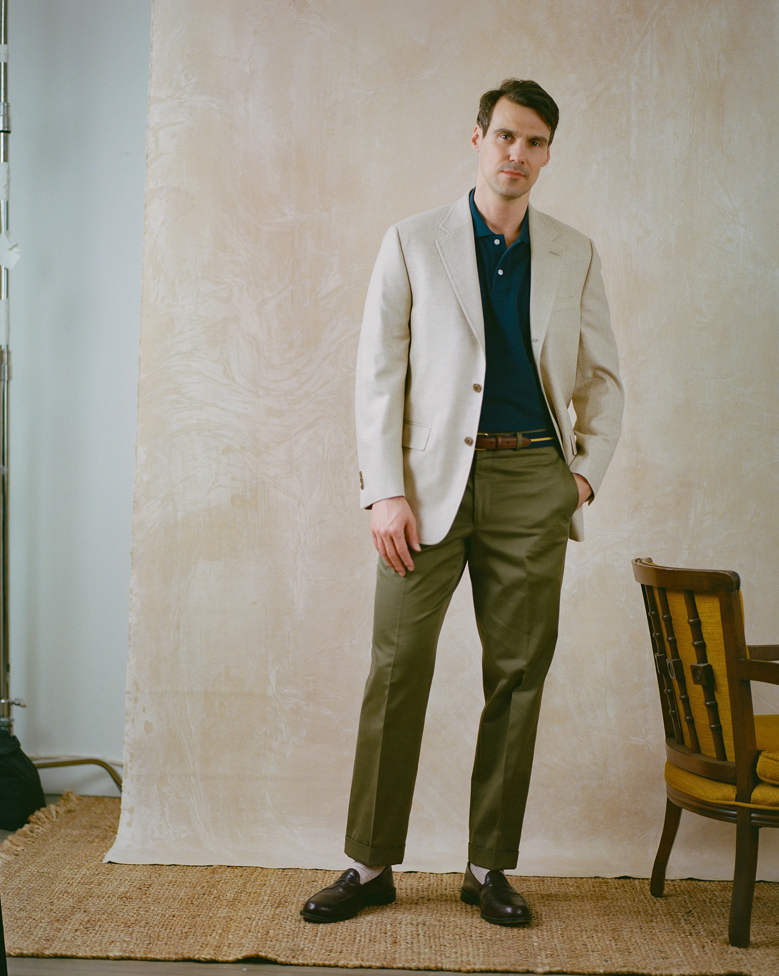 Made-in-Canada Olive Cotton Drill Cloth Trousers sold by J. Press product image thumbnail 2