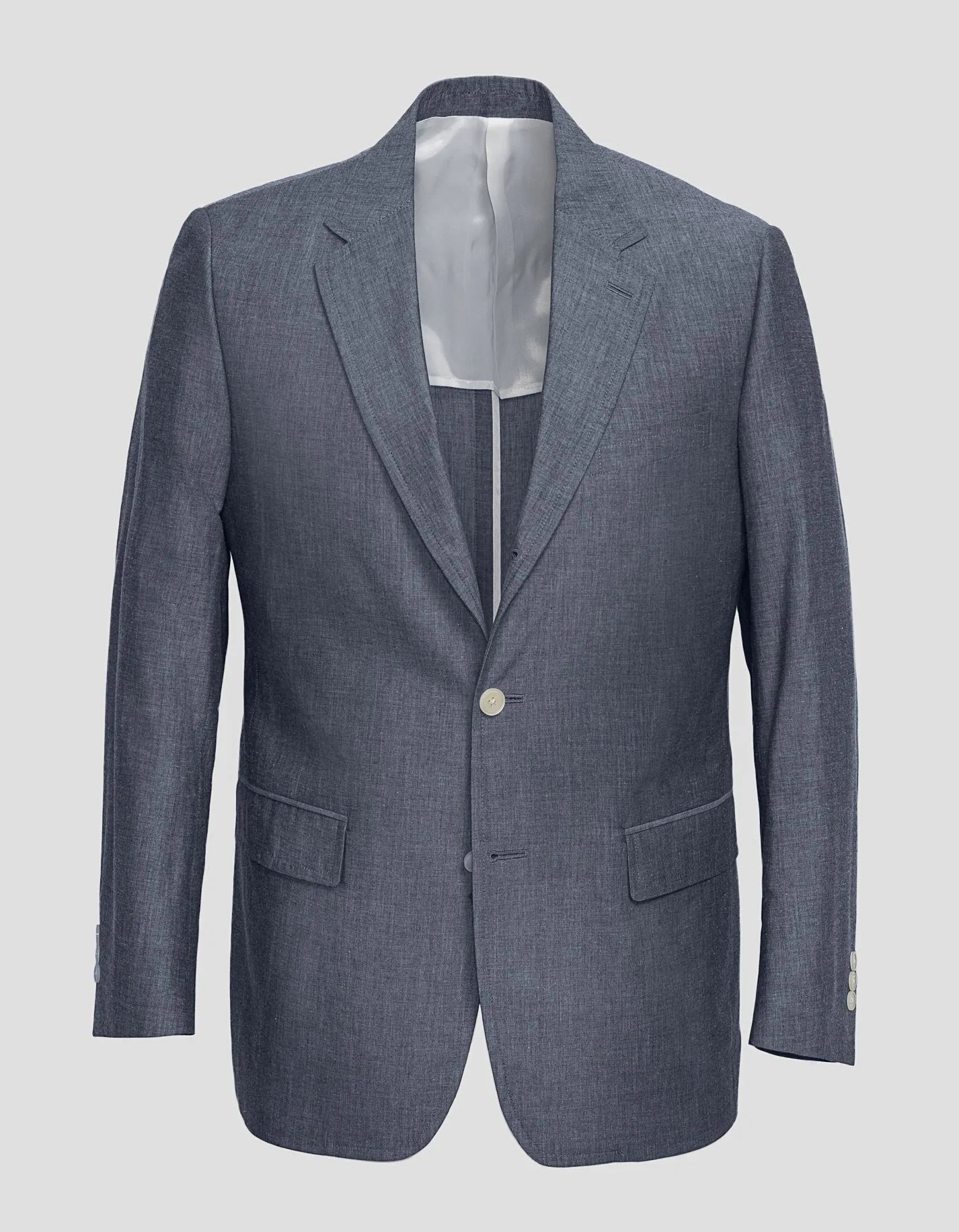 Made-in-Canada Solid Navy Cotton Chambray Sport Coat sold by J. Press