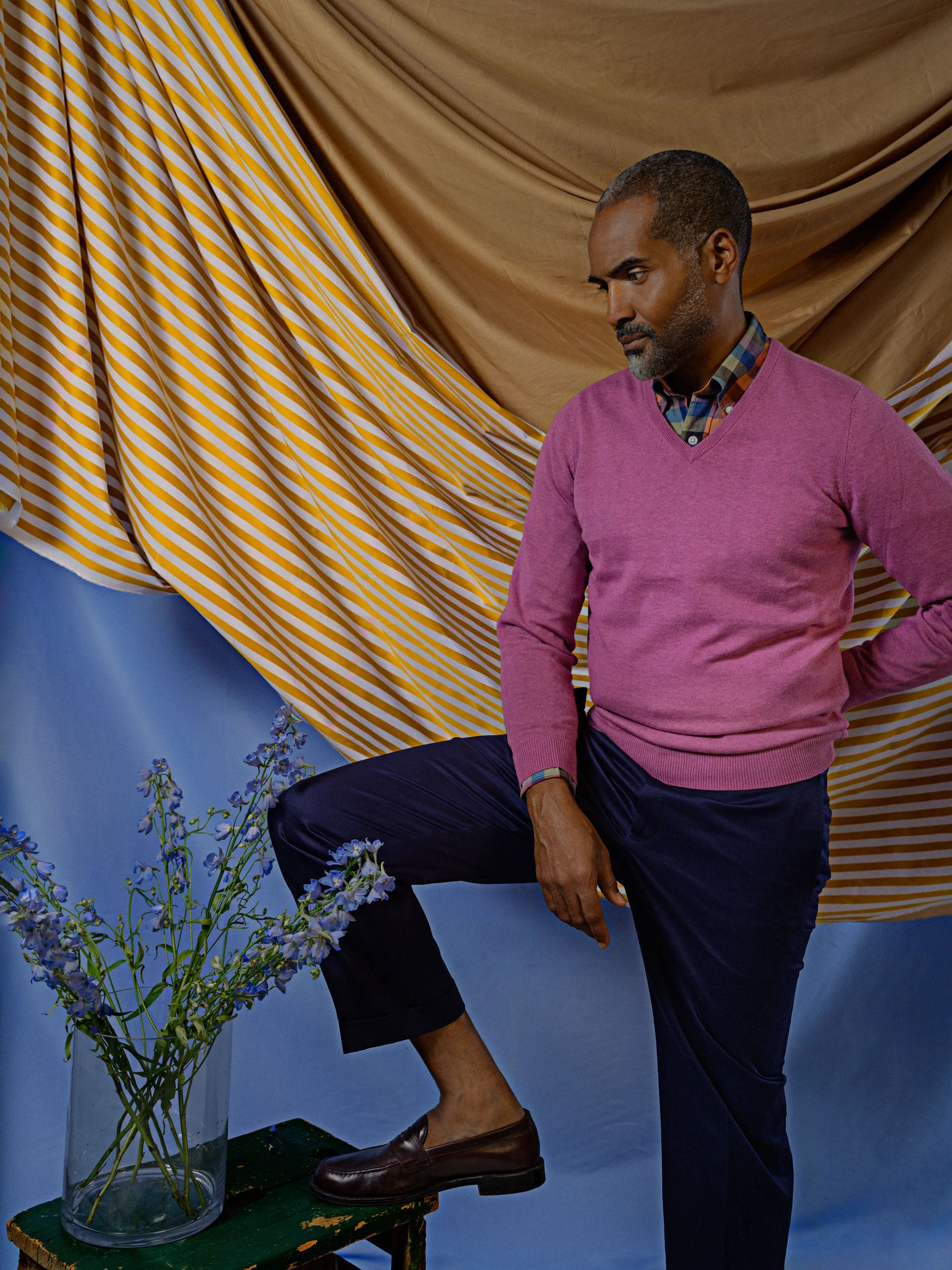 Purple Cotton-Cashmere V-Neck Sweater sold by J. Press product image thumbnail 2