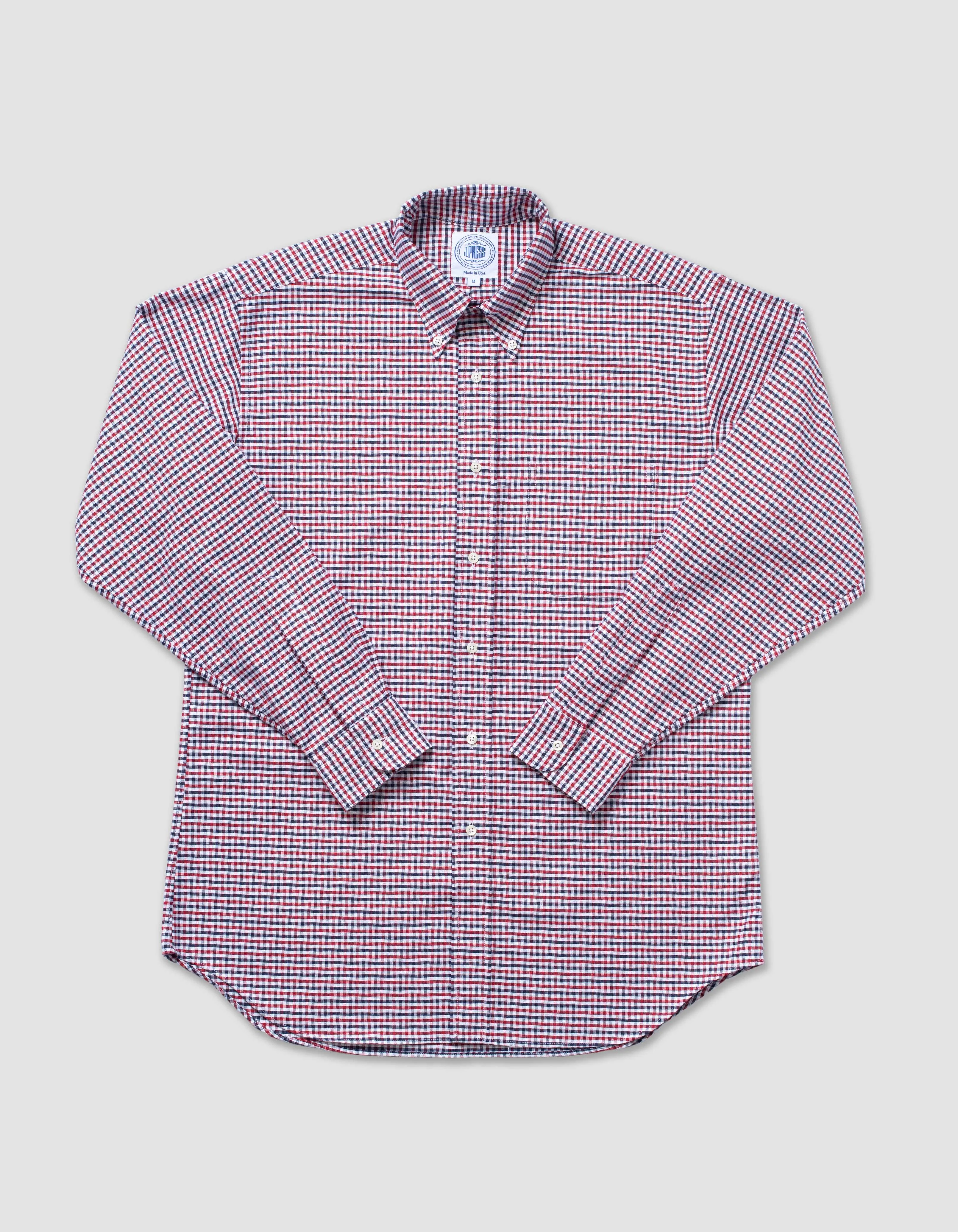 Made-in-USA Red & Navy Tattersall Sport Shirt - Classic Fit sold by J. Press