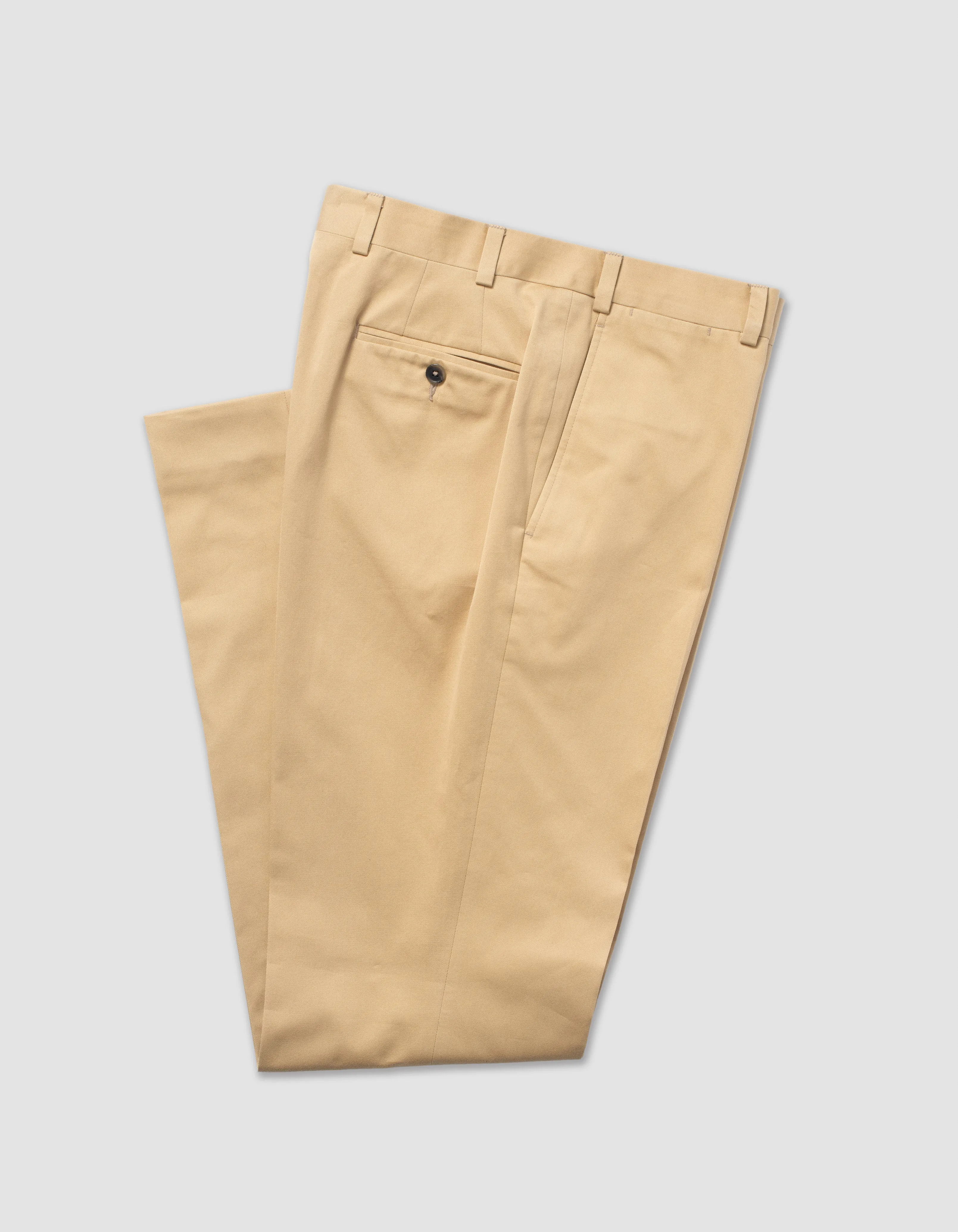 Made-in-Canada Gold Cotton Drill Cloth Trousers sold by J. Press