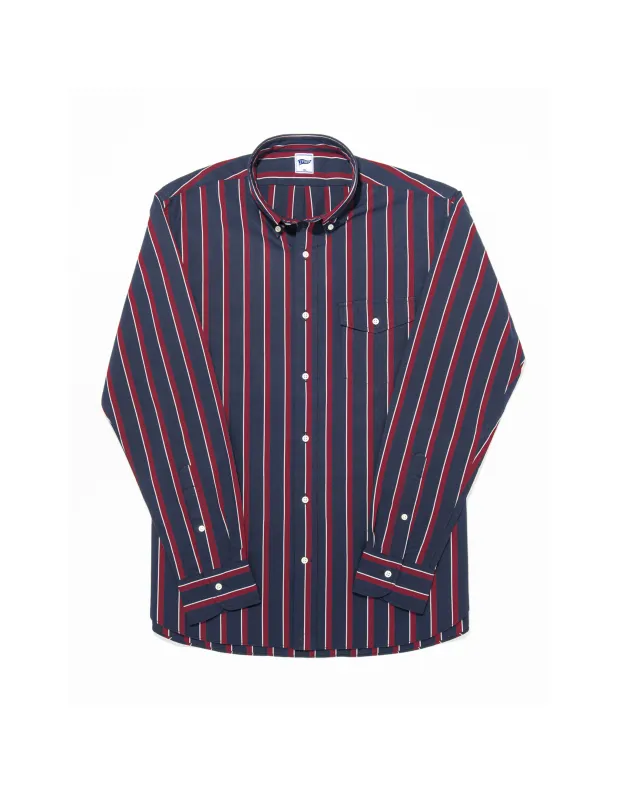 BURGUNDY/NAVY REGIMENTAL SHIRT sold by J. Press
