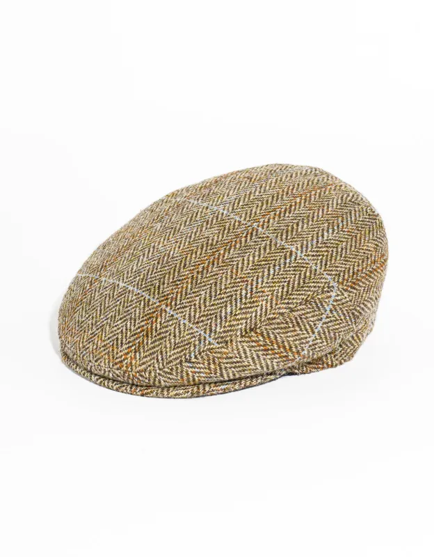 HARRIS TWEED IVY CAP - HERRINGBONE WINDOWPANE sold by J. Press