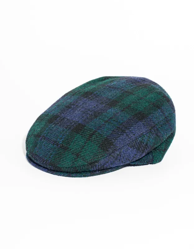 HARRIS TWEED IVY CAP - BLACKWATCH made by J. Press