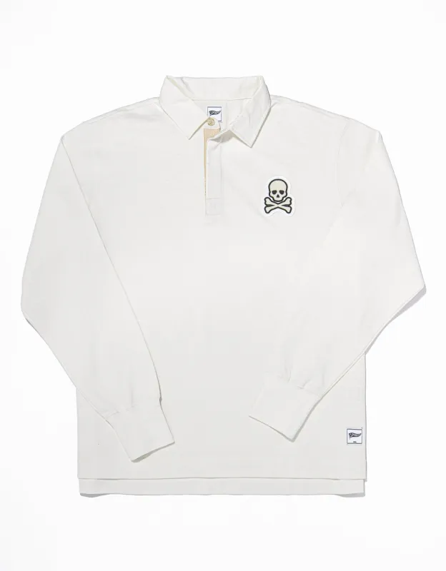 SKULL AND CROSSBONES RUGBY SHIRT - WHITE sold by J. Press