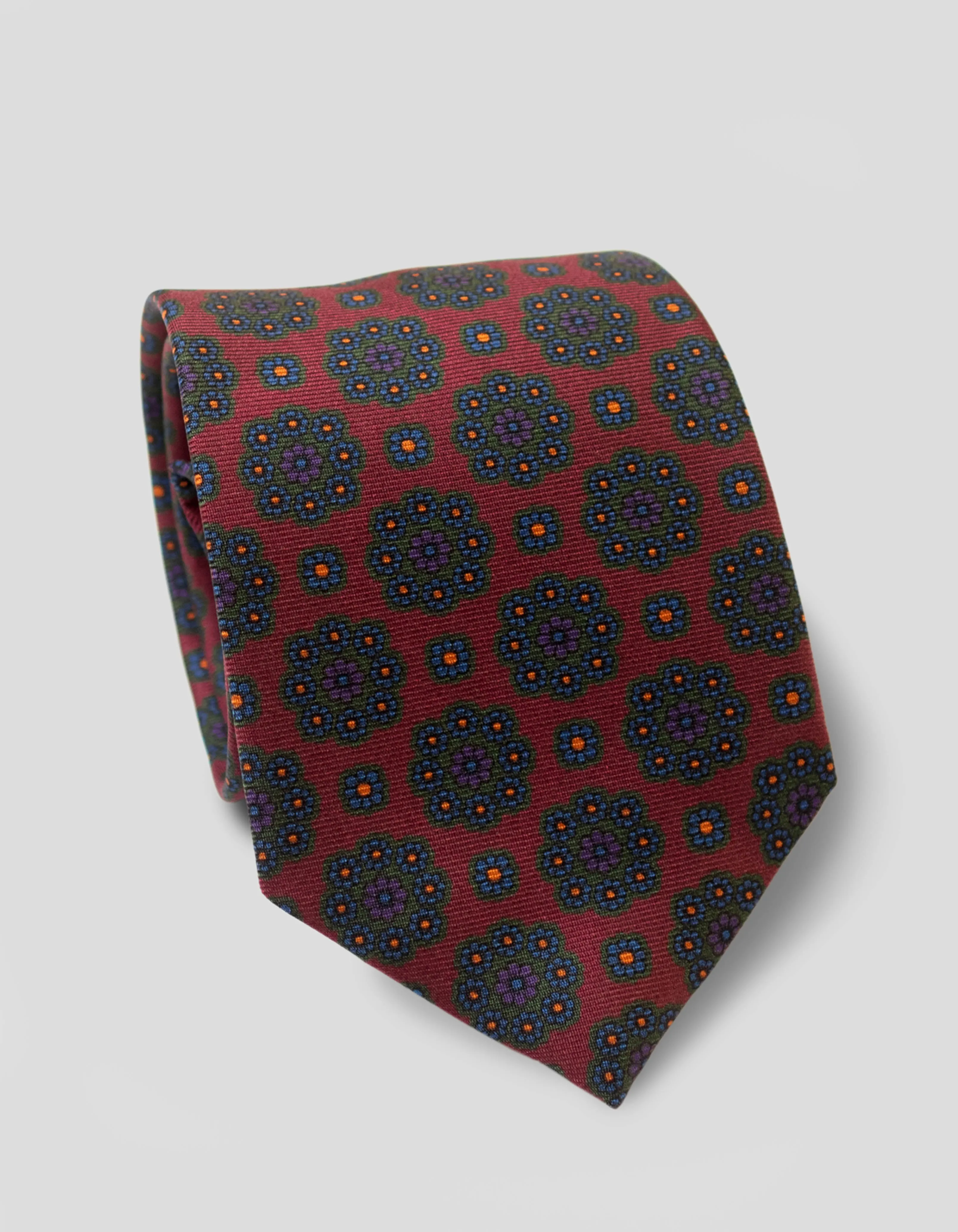 PRINTED MADDER FOULARD TIE - BURGUNDY/NAVY sold by J. Press