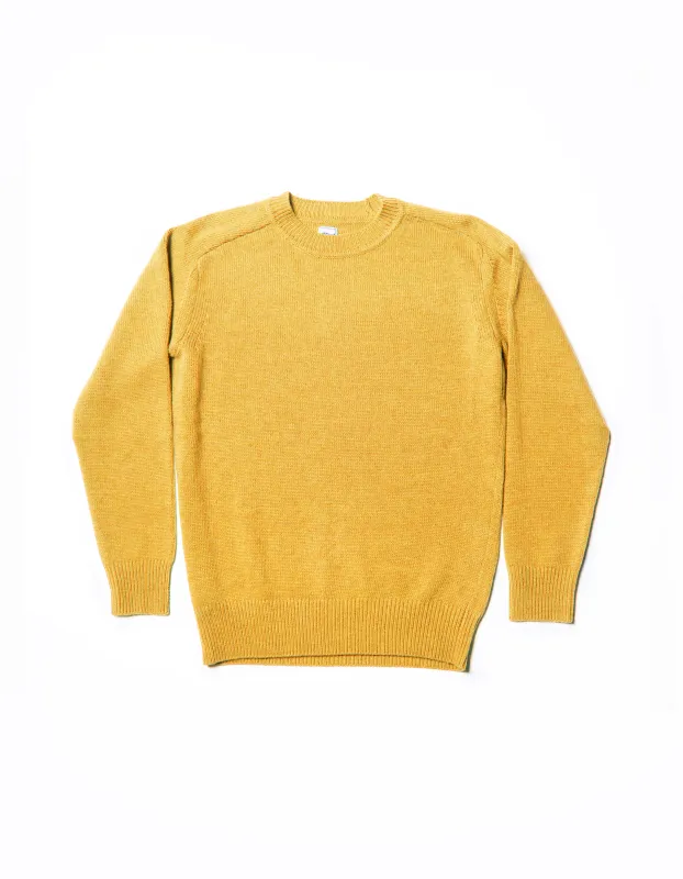Yellow Wool Crewneck Sweater - Trim Fit made by J. Press