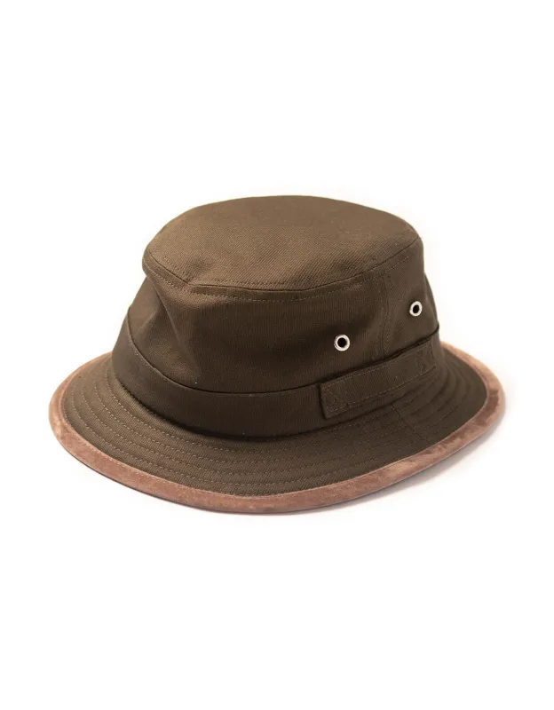 COTTON DUCK BUCKET HAT- OLIVE made by J. Press