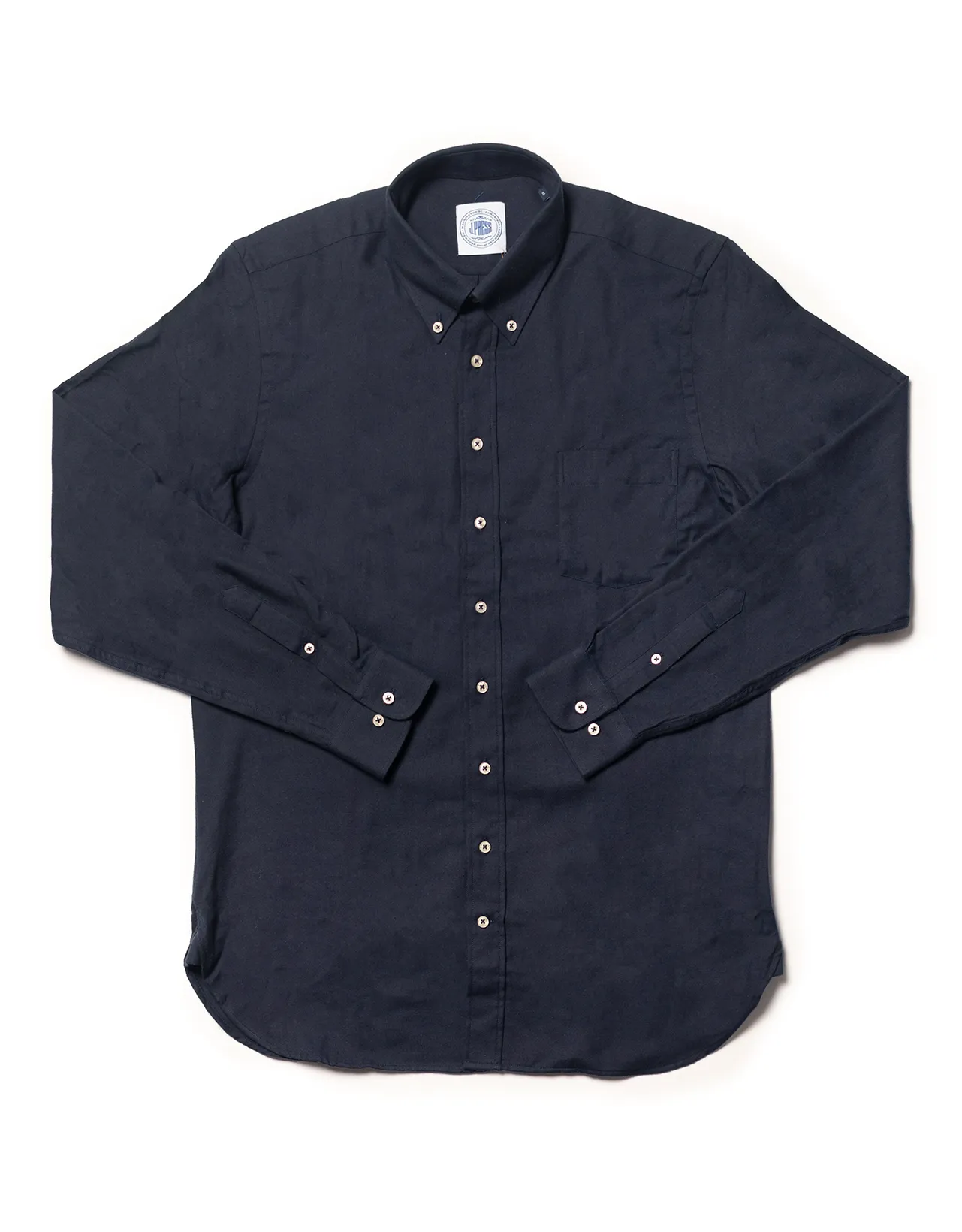 SOLID NAVY COTTON/WOOL LONGSLEEVE SPORT SHIRT sold by J. Press