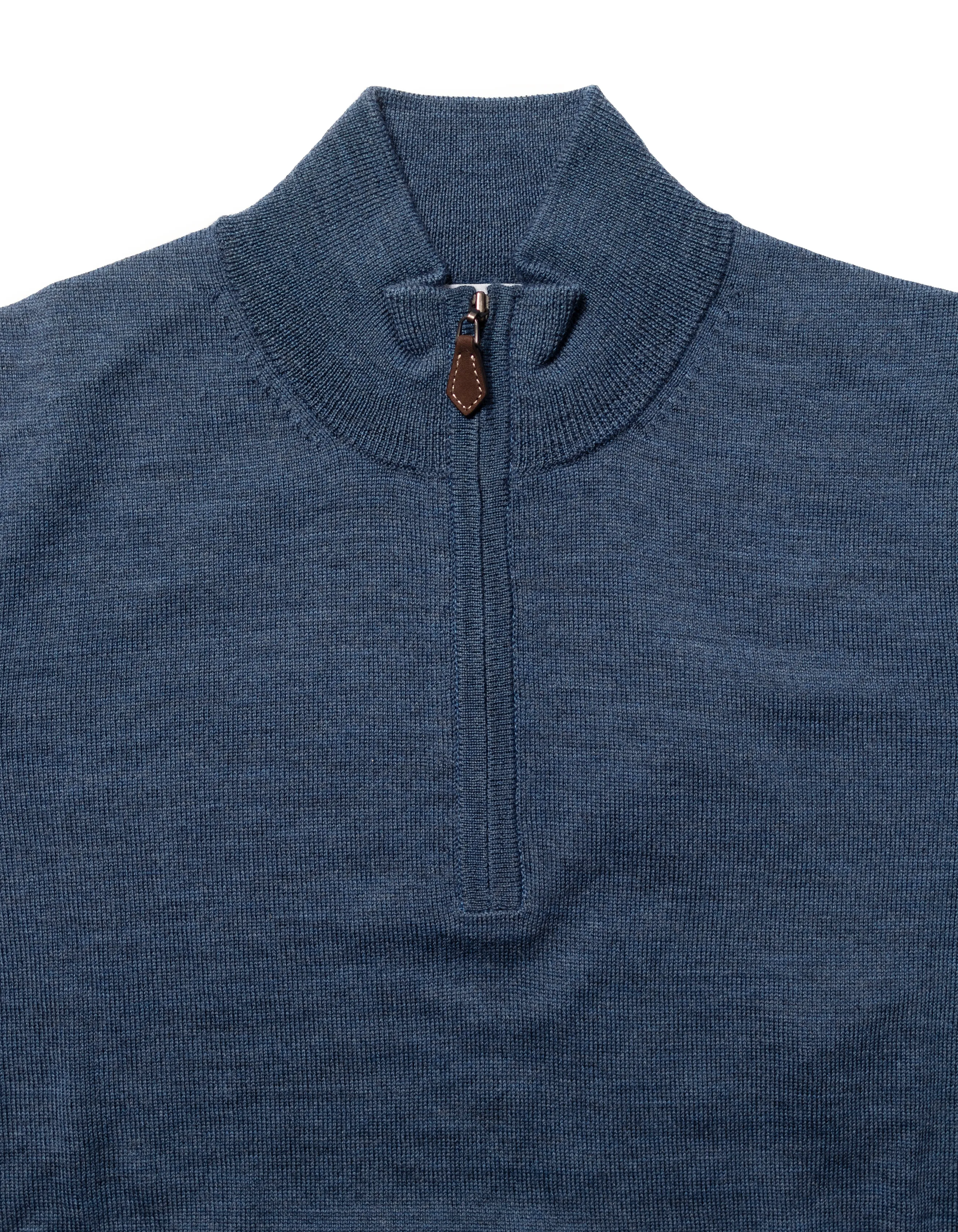 MERINO WOOL QUARTER ZIP UP - DENIM sold by J. Press product image thumbnail 2