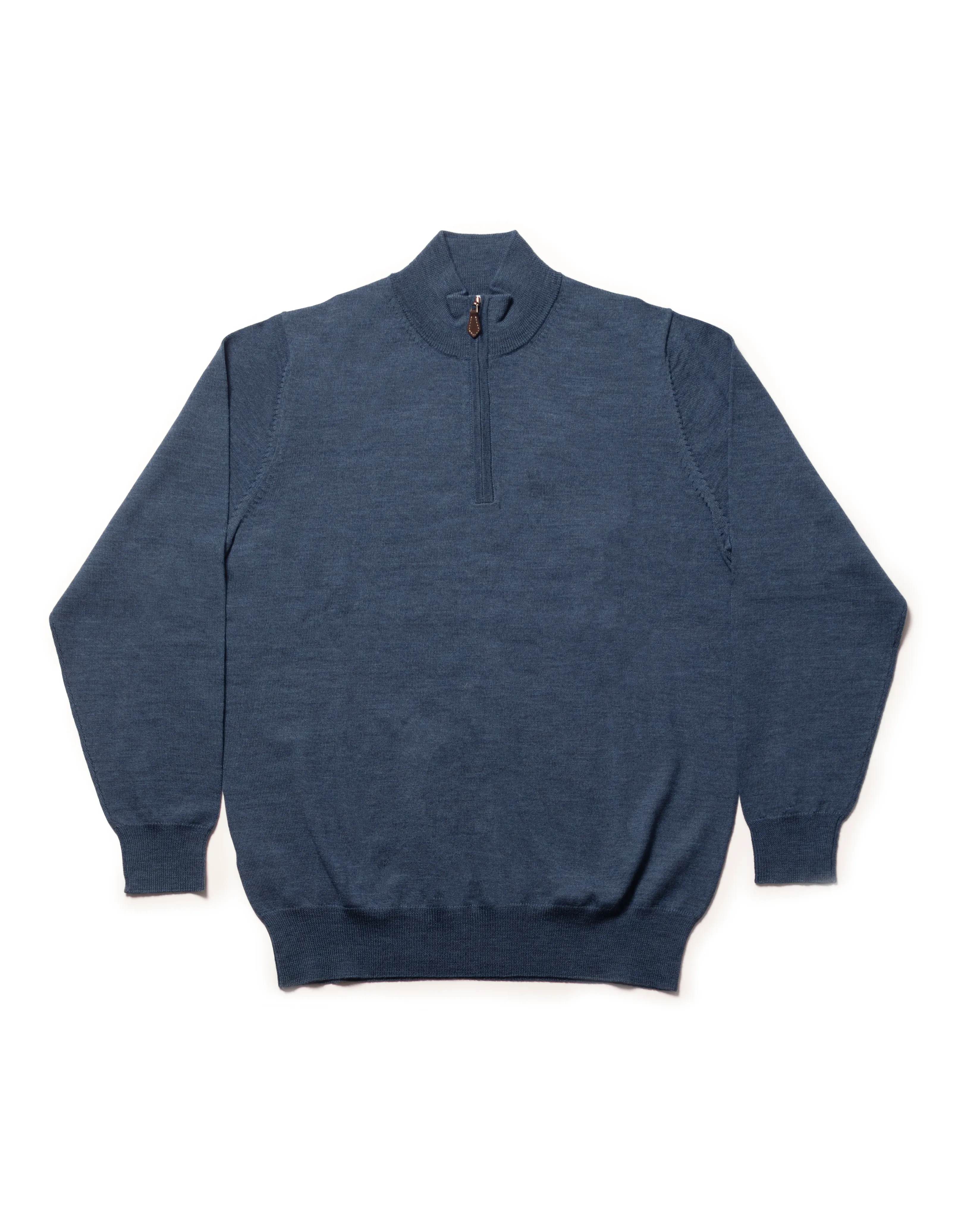 MERINO WOOL QUARTER ZIP UP - DENIM sold by J. Press