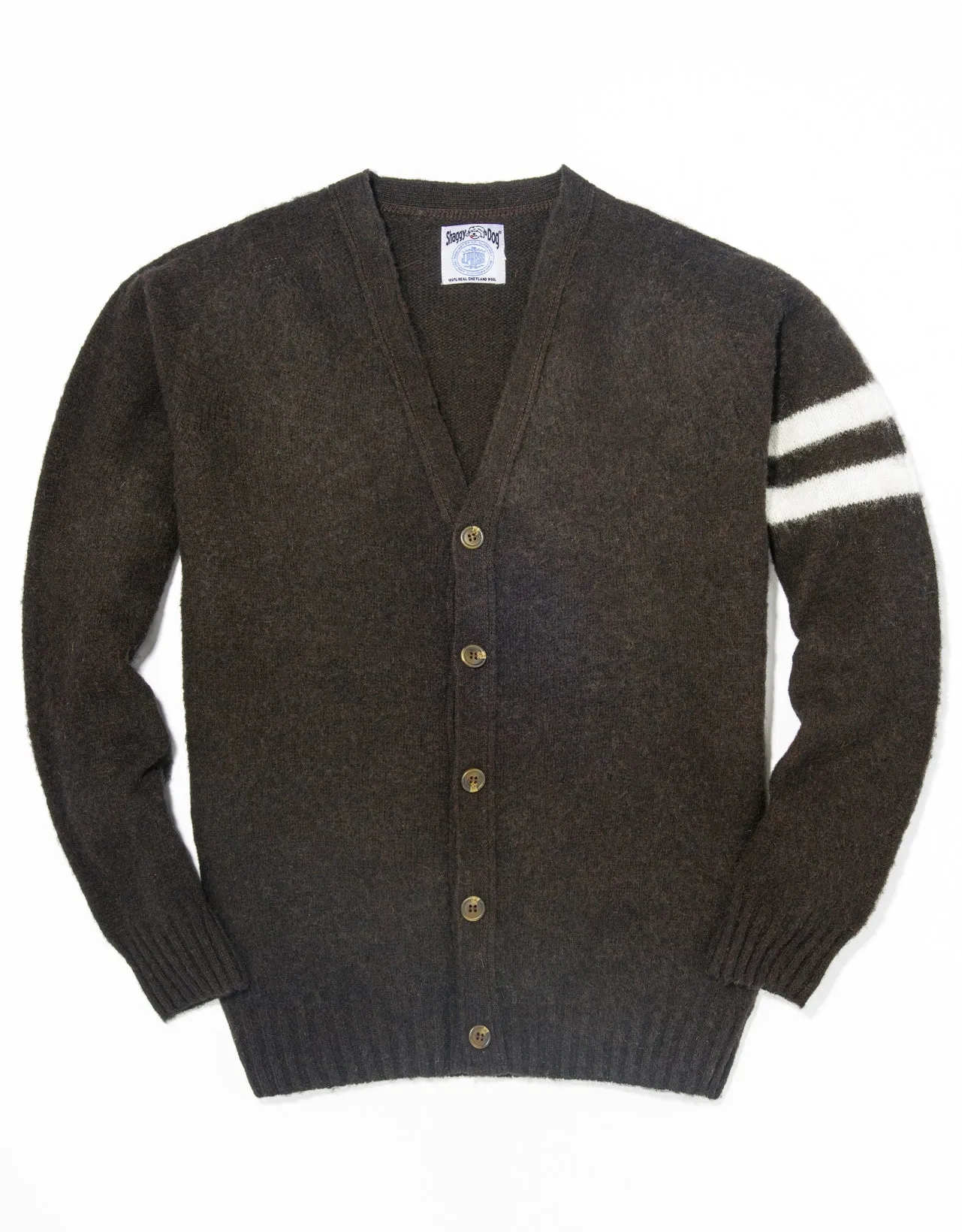 Made-in-Scotland Brown Shaggy Dog University Cardigan sold by J. Press