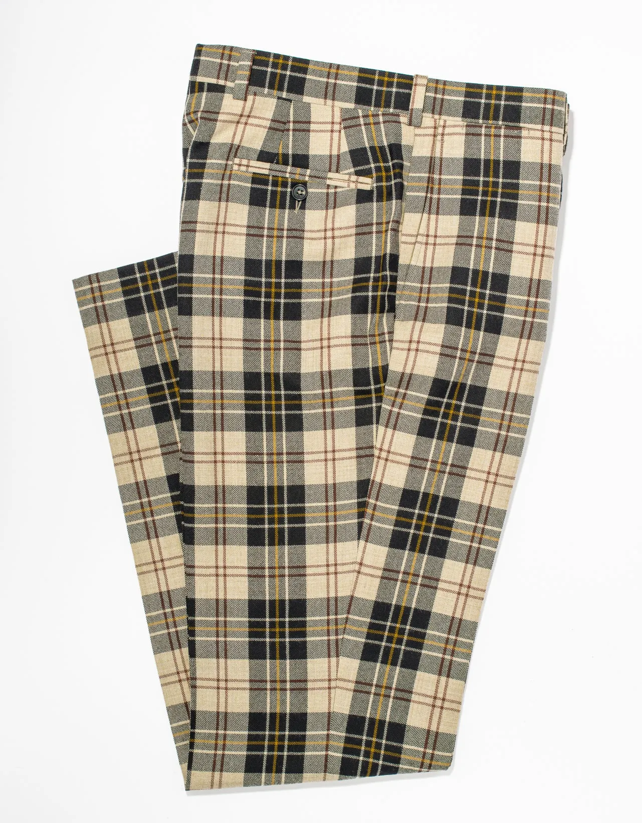 BLACK/WHITE PLAID TROUSERS - CLASSIC FIT sold by J. Press