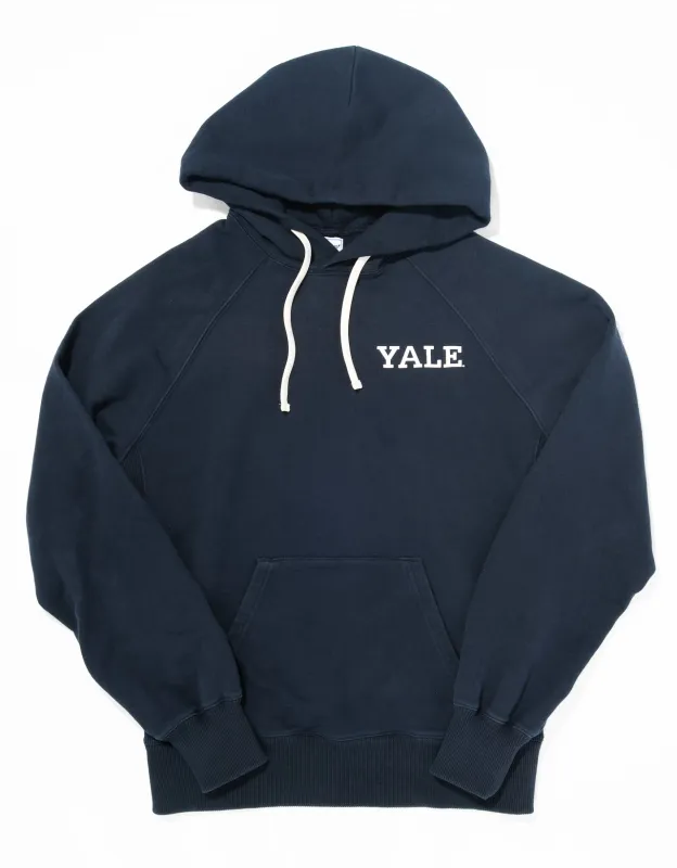 YALE BLOCK SPELLOUT HOODIE - NAVY - TRIM FIT sold by J. Press